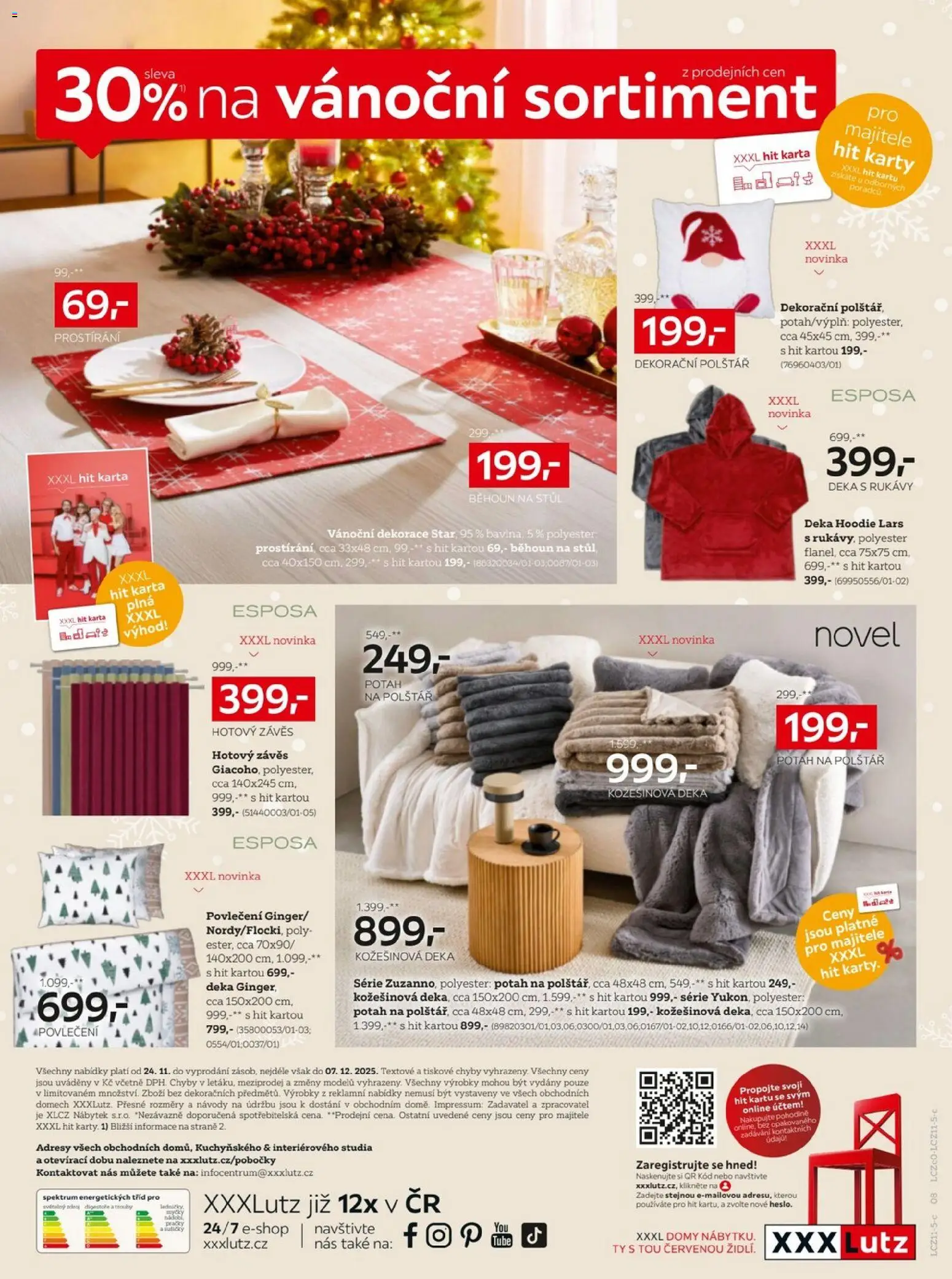 XXXLutz Black Friday od 24.11.2025 | Strana: 20 | Produkty: Deka s rukávy, Prostírání, Nábytek, Vánoční dekorace