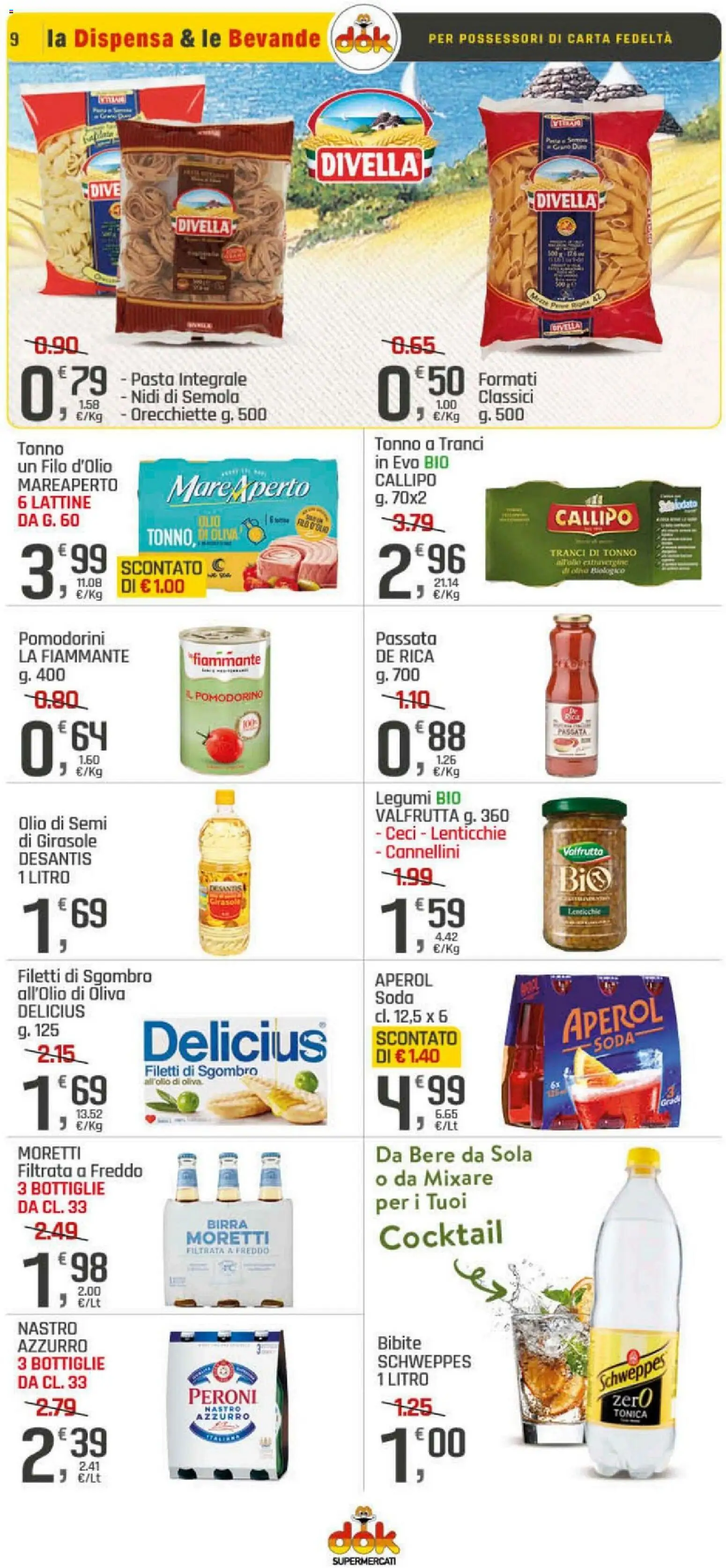 Volantino DOK del 20.11.2025 | Pagina: 9 | Prodotti: Ceci, Olio, Pasta, Orecchiette