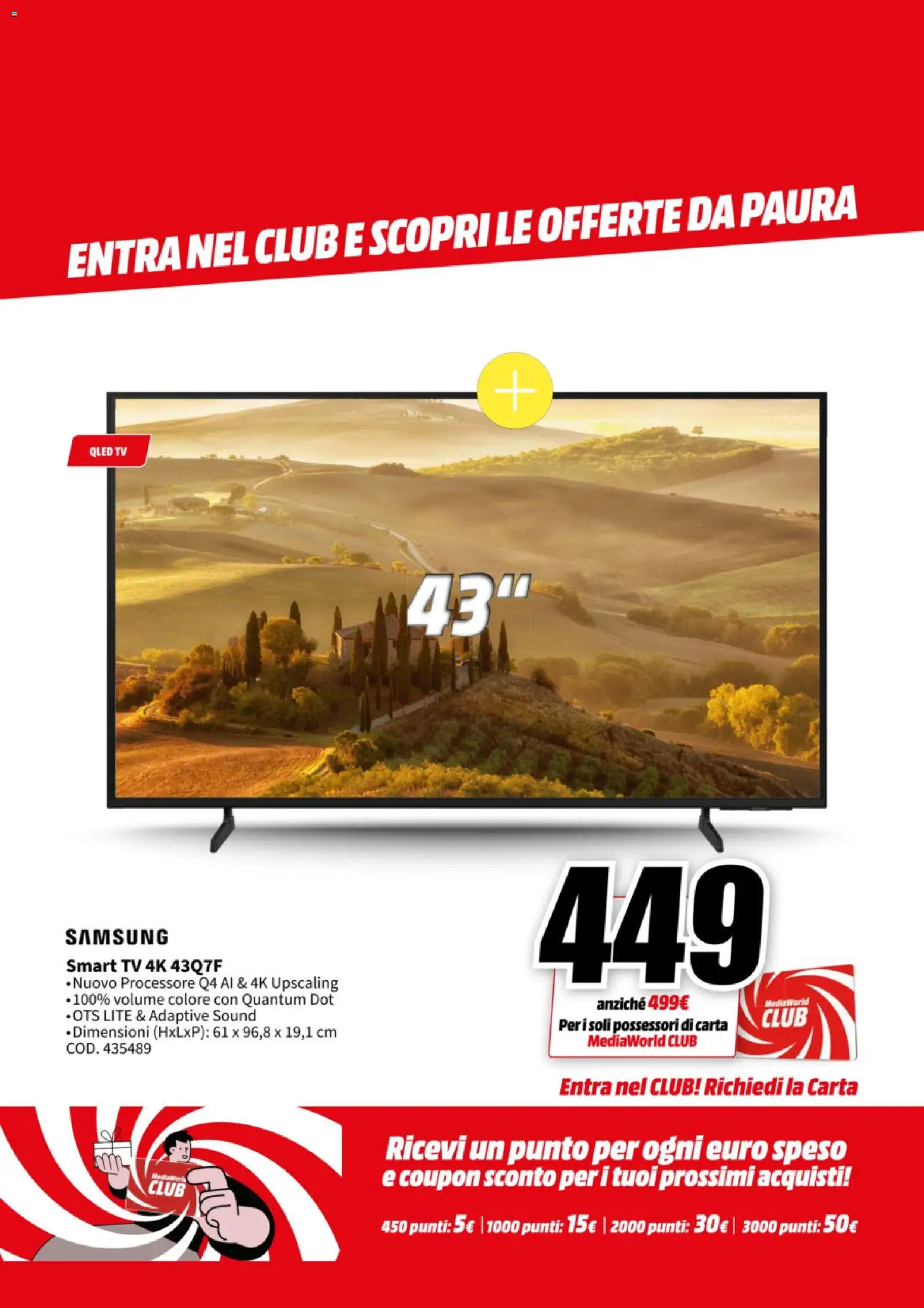 Volantino Media World del 27.10.2025 | Pagina: 33 | Prodotti: Tv samsung, smart TV, TV, Samsung