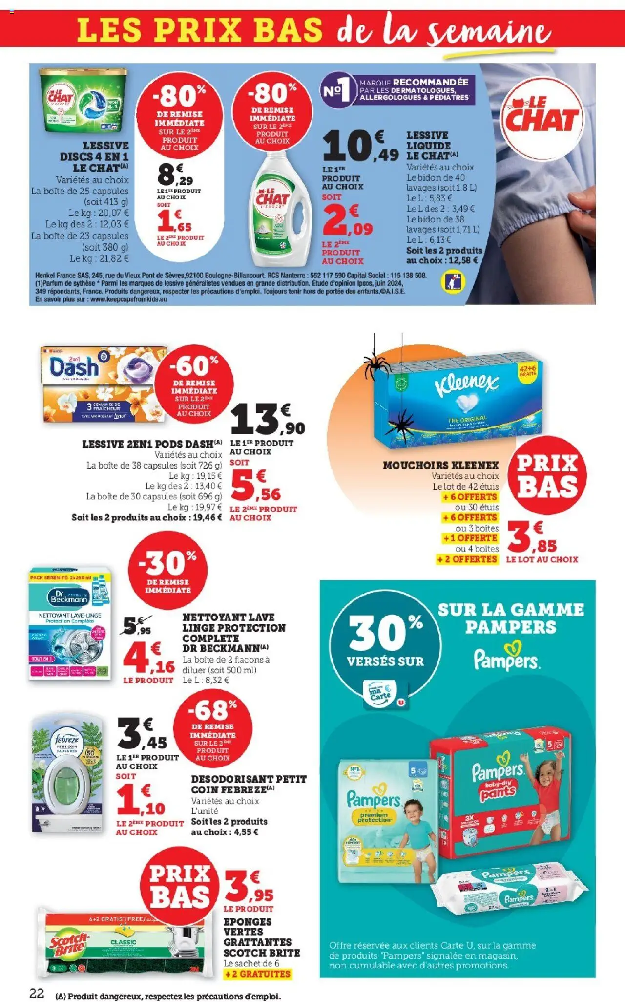 {H1} | Page: 22 | Produits: Pampers, Désodorisant, Mouchoirs, Thé
