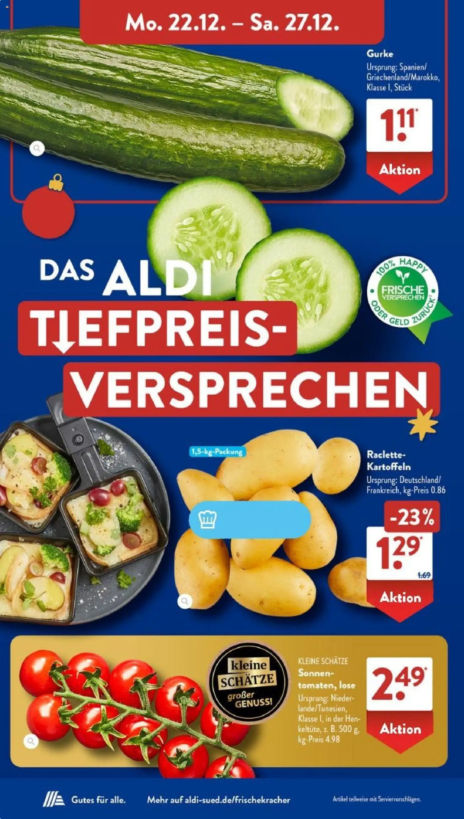 Aldi Süd Prospekt 	 – gültig ab 22.12.2025 | Seite: 4 | Produkte: Kartoffeln, Raclette