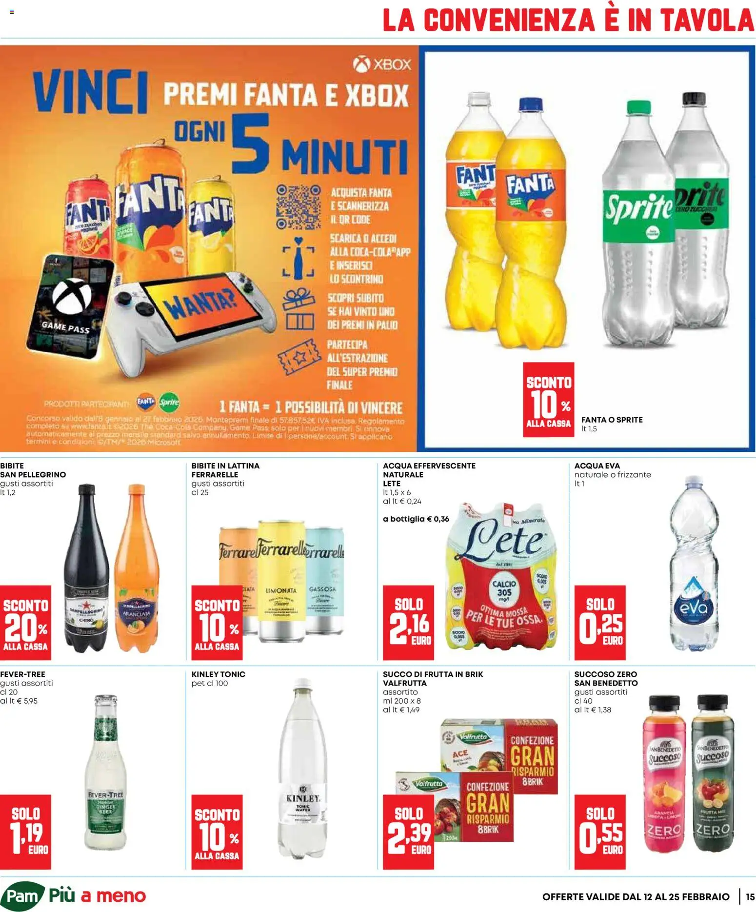 Volantino Panorama del 12.02.2026 | Pagina: 15 | Prodotti: Frutta, Bibite, Xbox, Ferrarelle