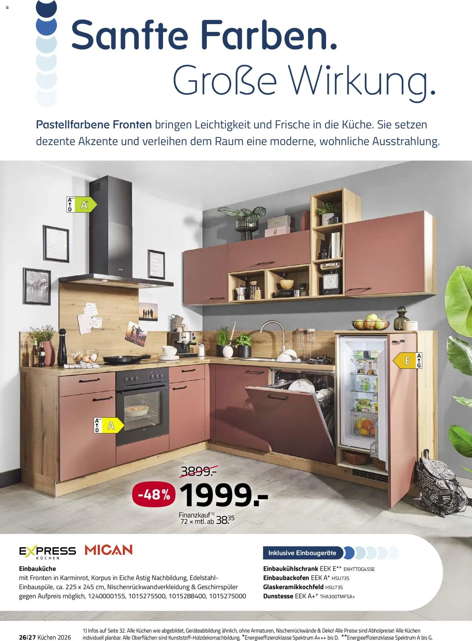 Roller Deine Küche 2026 – gültig ab 19.03.2026 | Seite: 26 | Produkte: Geschirrspüler, Einbauküche, Kuchen