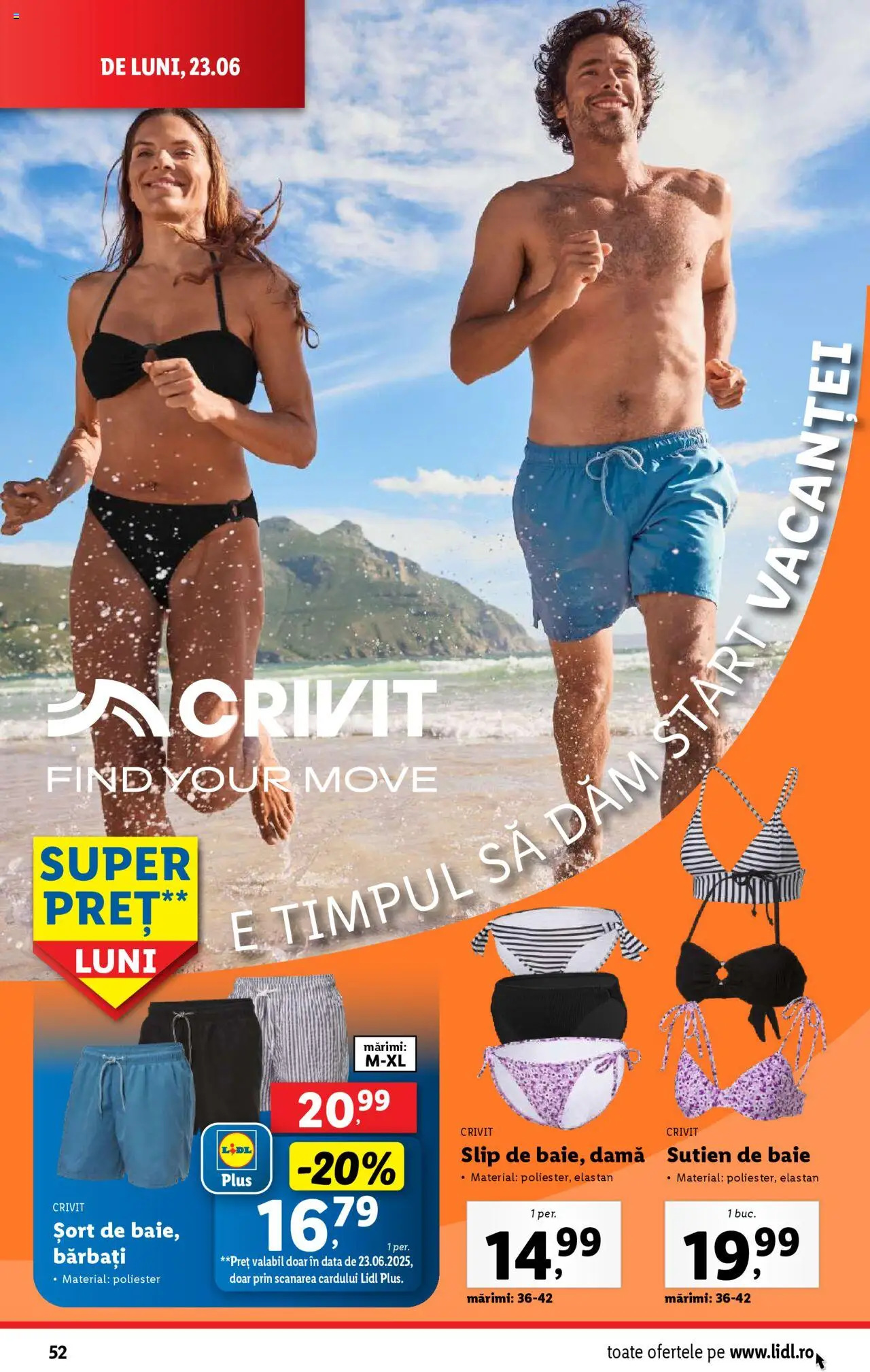 Catalog Lidl – valabil de la 23.06.2025 | Pagină: 52 | Produse: Sutien de baie, Șort, Sutien, Slip