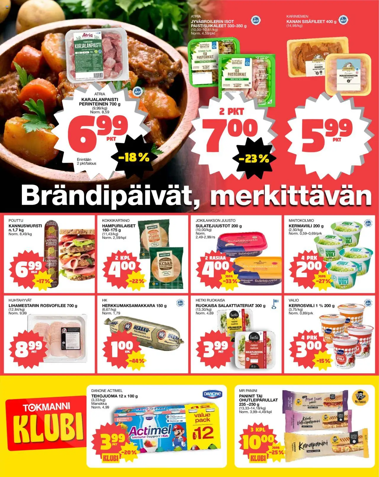 Tokmanni - EUROSPAR Ylöjärvi Ruokasanomat – voimassa 18.09.2025 alkaen | Sivu: 2 | Tuotteet: Juusto