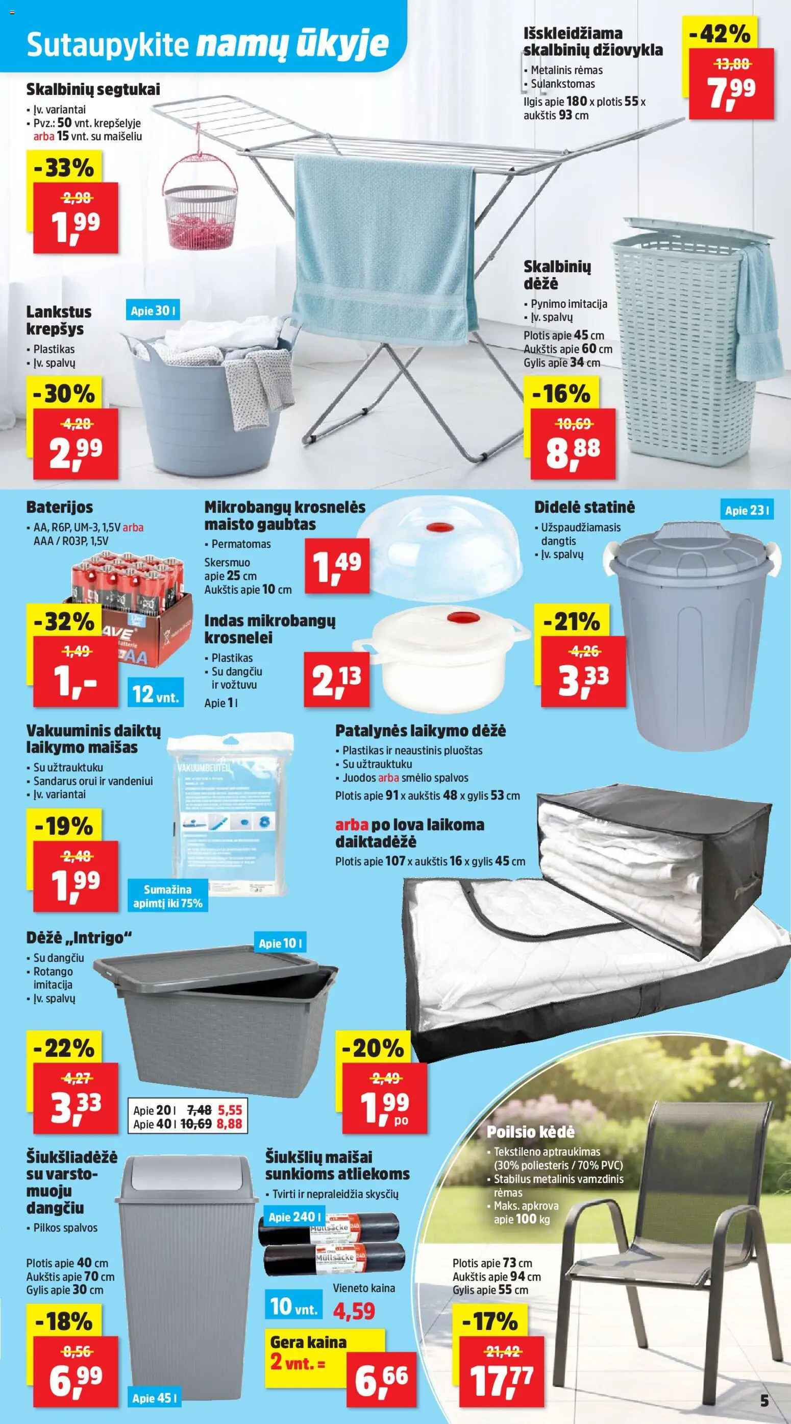 Thomas Philipps akcijos nuo 23.02.2026 | Puslapis: 5 | Prekių: Džiovykla, Lova, Dėžė, Krepšys