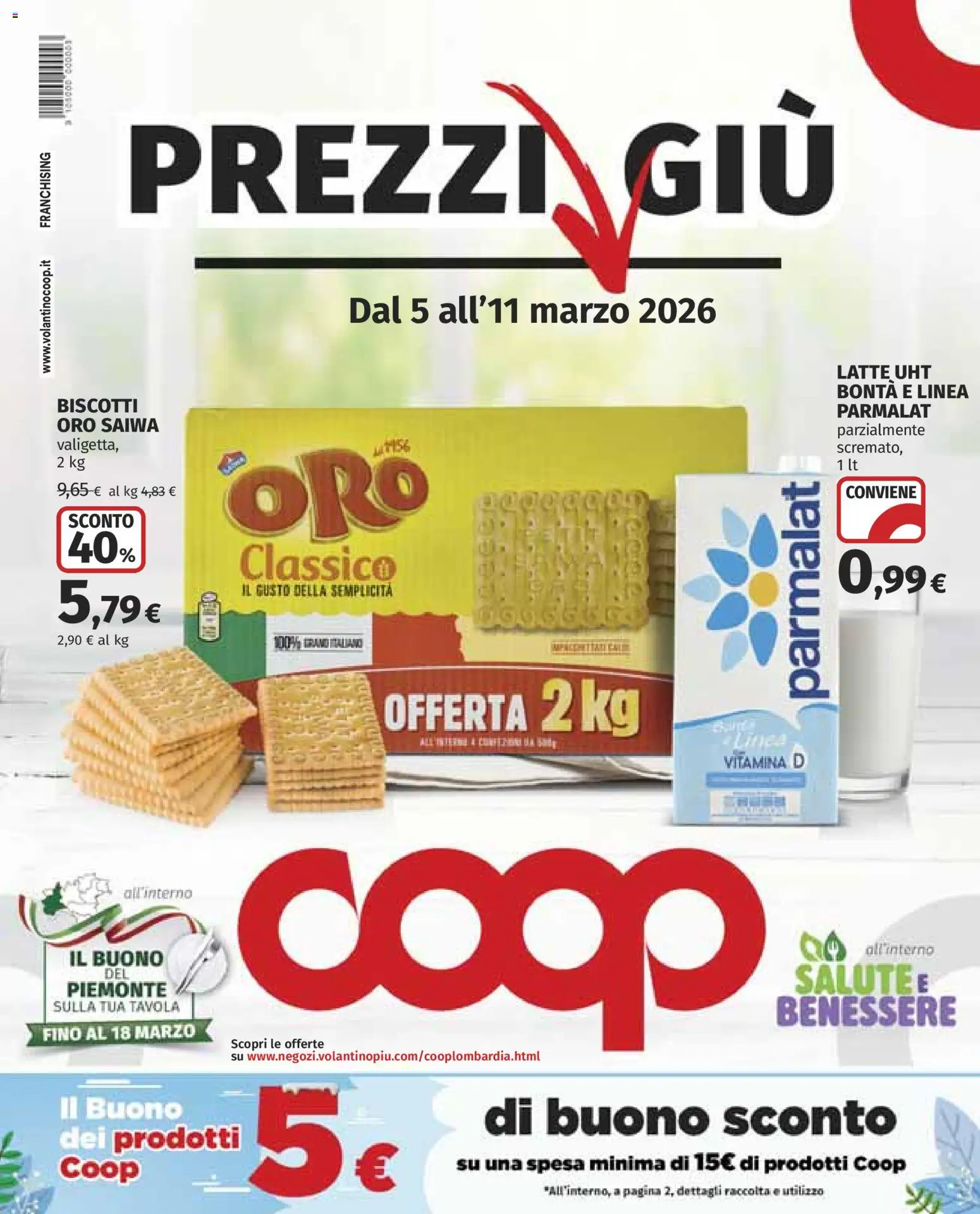 Volantino COOP del 05.03.2026 | Pagina: 1 | Prodotti: Biscotti, Latte