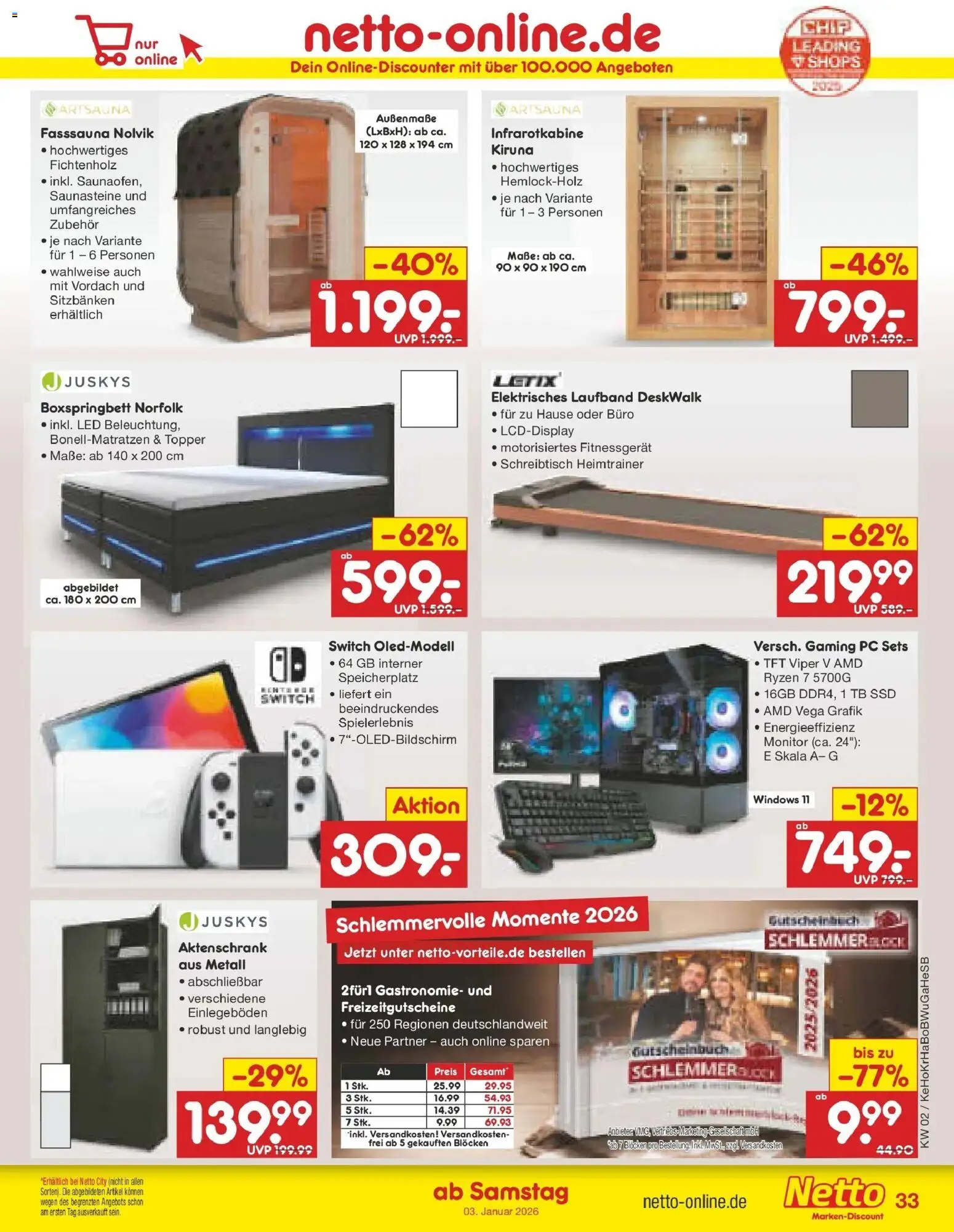 Netto Marken-Discount - Netto: Wochenangebote – gültig ab 05.01.2026 | Seite: 37 | Produkte: Boxspringbett, Topper, Heimtrainer, PC