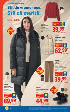 Ofertele Lidl valabile de la 27.10.2025 | Pagină: 16 | Produse: Pulover, Vestă, Geacă