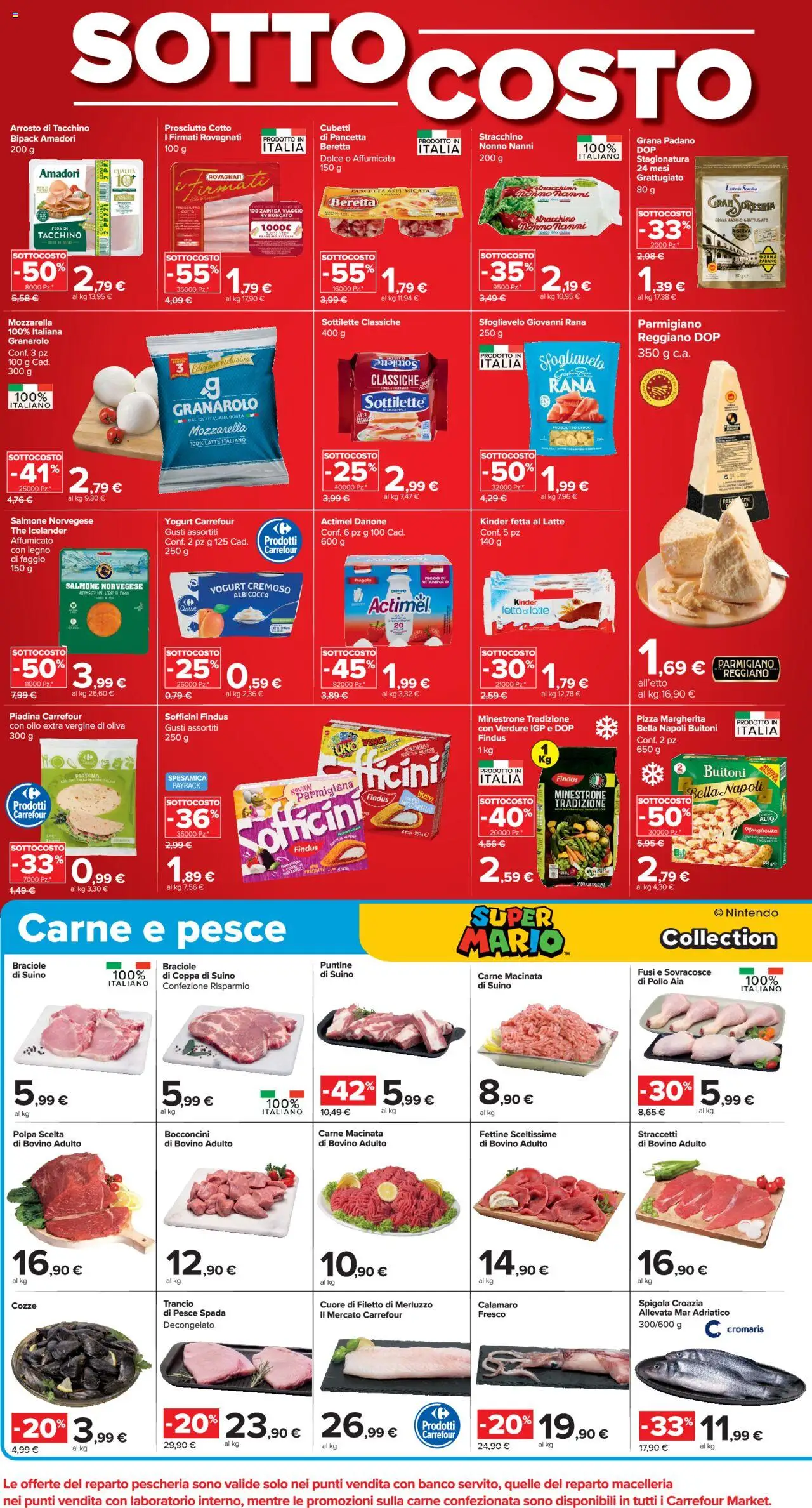 Volantino Carrefour del 10.10.2025 | Pagina: 2 | Prodotti: Yogurt, The, Spigola, Parmigiano
