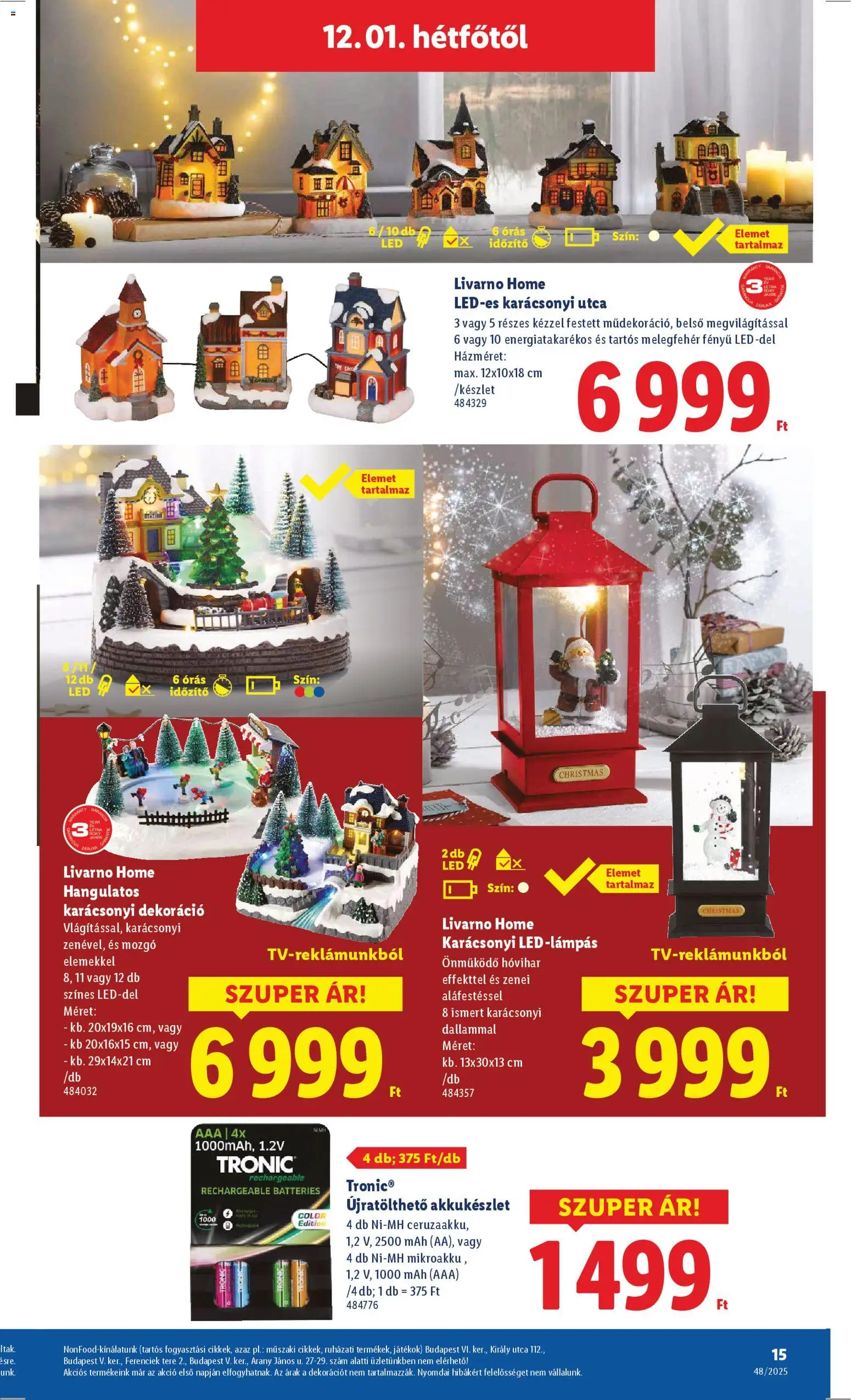 Lidl akciós ujság - amely érvényes a következő dátumtól: 27.11.2025 | Oldal: 15 | Termékek: Játékok, Dekoráció