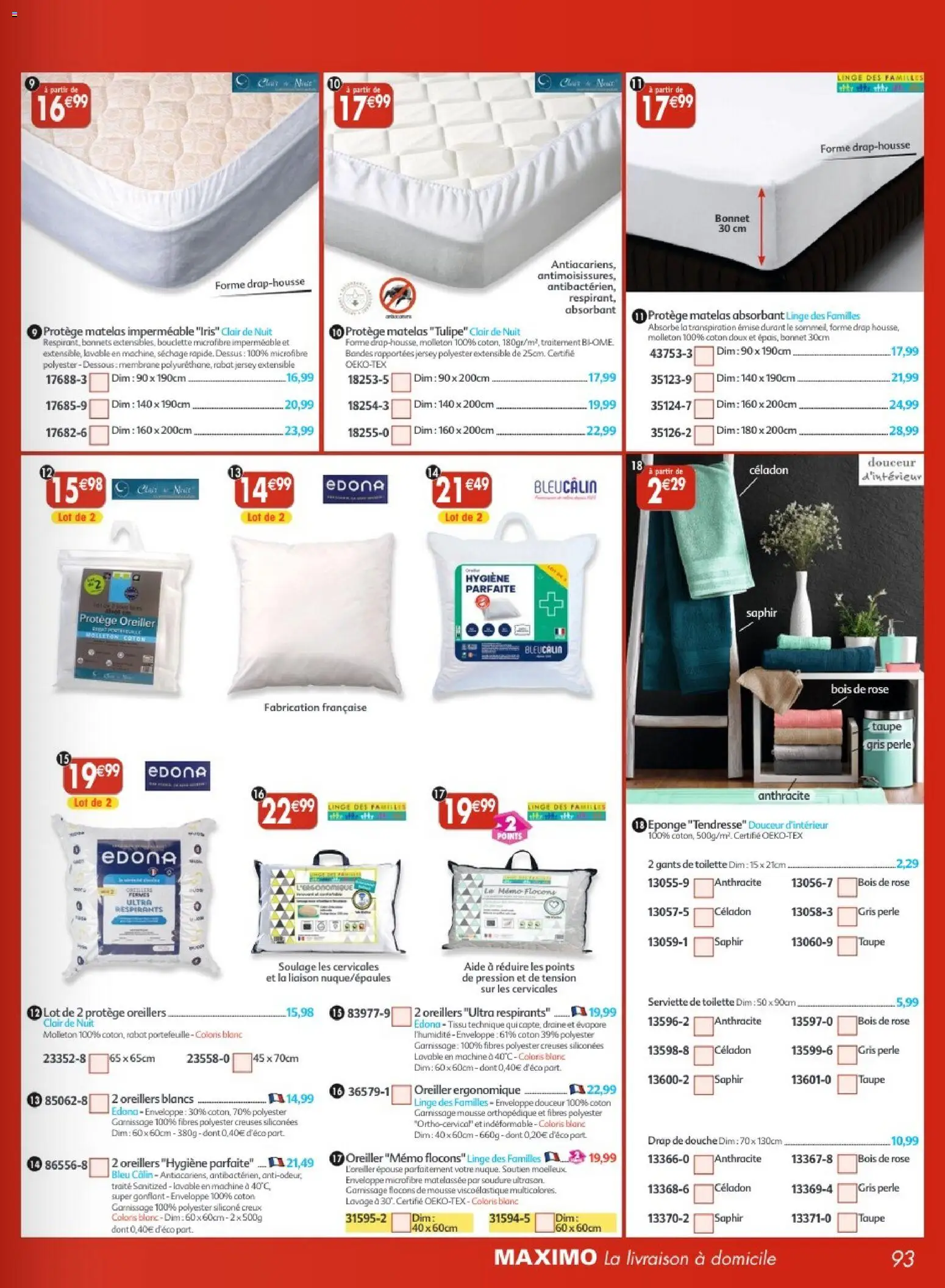 {H1} | Page: 93 | Produits: Flocons, Portefeuille, Eponge, Douche