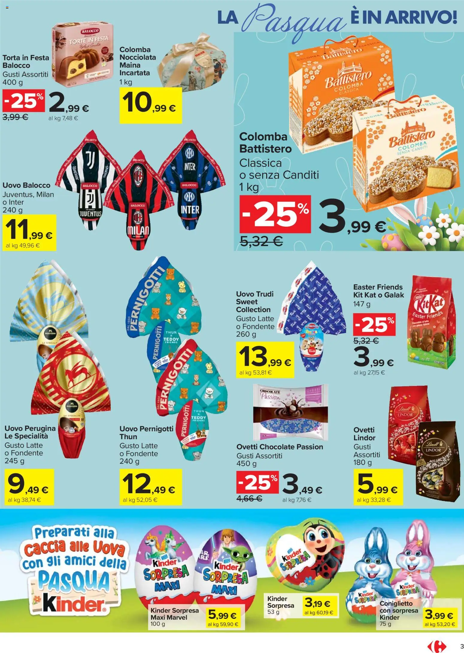 Volantino Carrefour del 13.03.2026 | Pagina: 3 | Prodotti: Uova, Latte, Torta