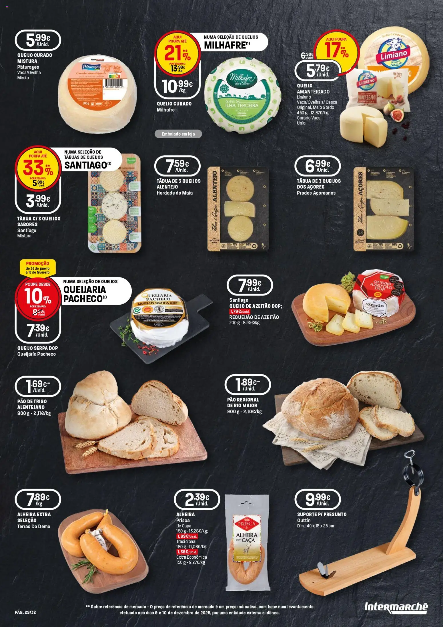 Intermarché - Queijos, Vinhos e Enchidos Super │ válido de 29.01.2026 | Página: 29 | Produtos: Queijo, Pão, Presunto, Alheira