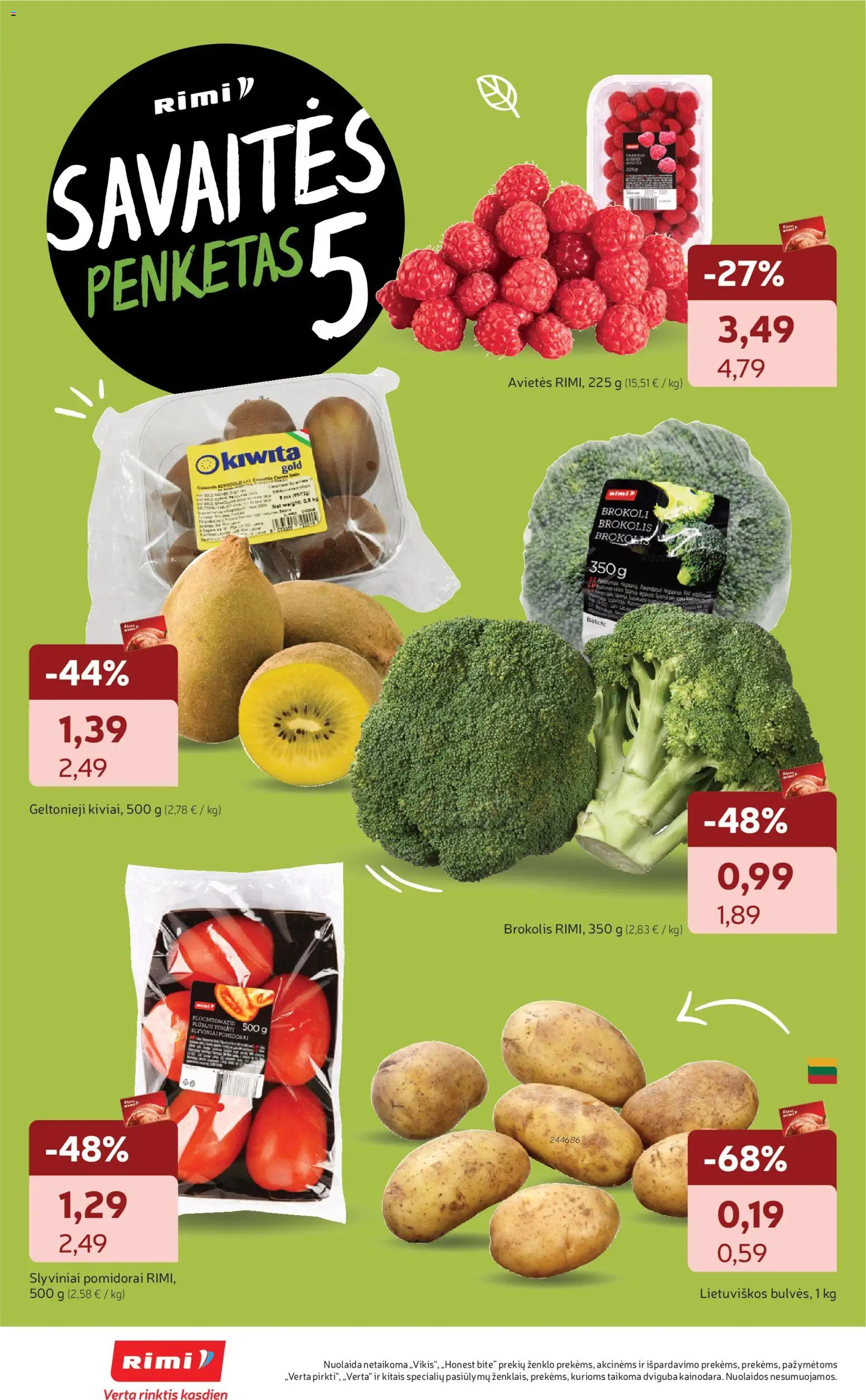 Rimi akcijos nuo 04.11.2025 | Puslapis: 10 | Prekių: Brokolis, Pomidorai