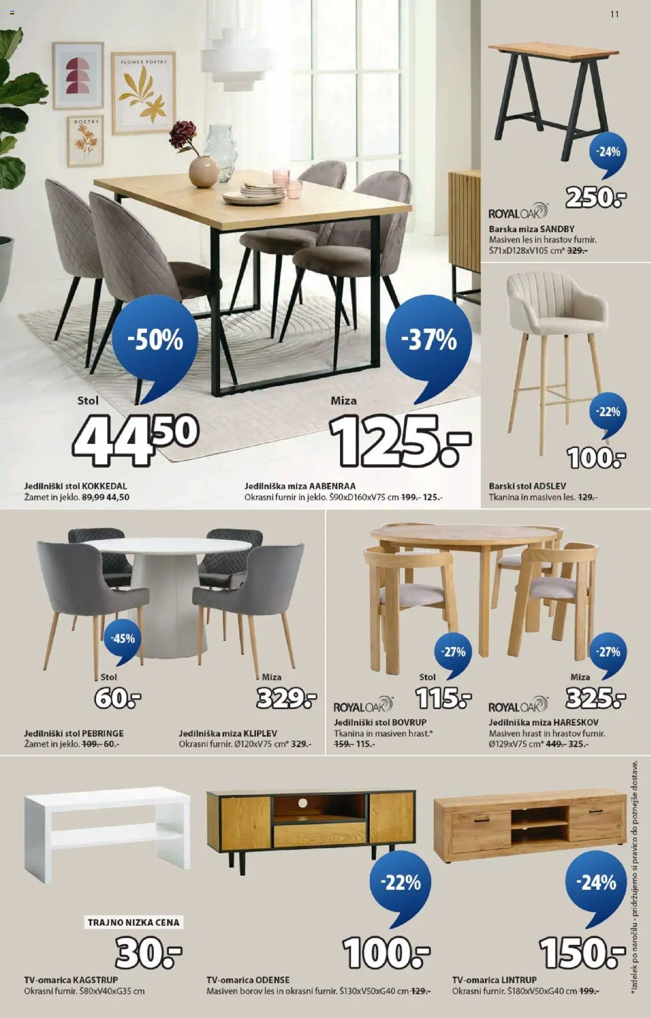 Novi JYSK katalog ponudbe – veljaven od 01.10.2025 | Stran: 11 | Izdelki: Furnir, Miza, Stol
