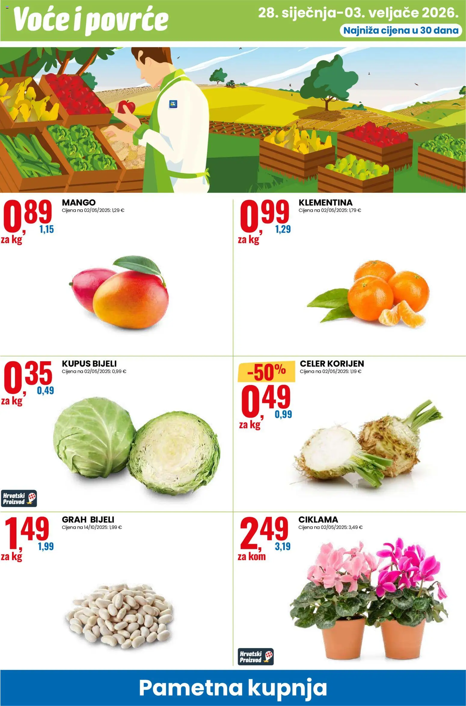 Eurospin katalog | vrijedi od 28.01.2026 | Stranica: 12 | Proizvodi: Celer, Grah, Voće, Kupus