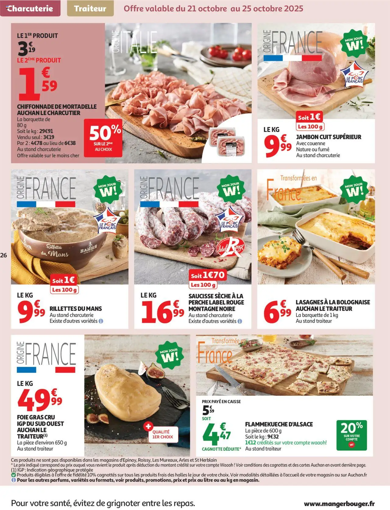 {H1} | Page: 27 | Produits: Lasagnes, Saucisse, Porc, Foie gras cru