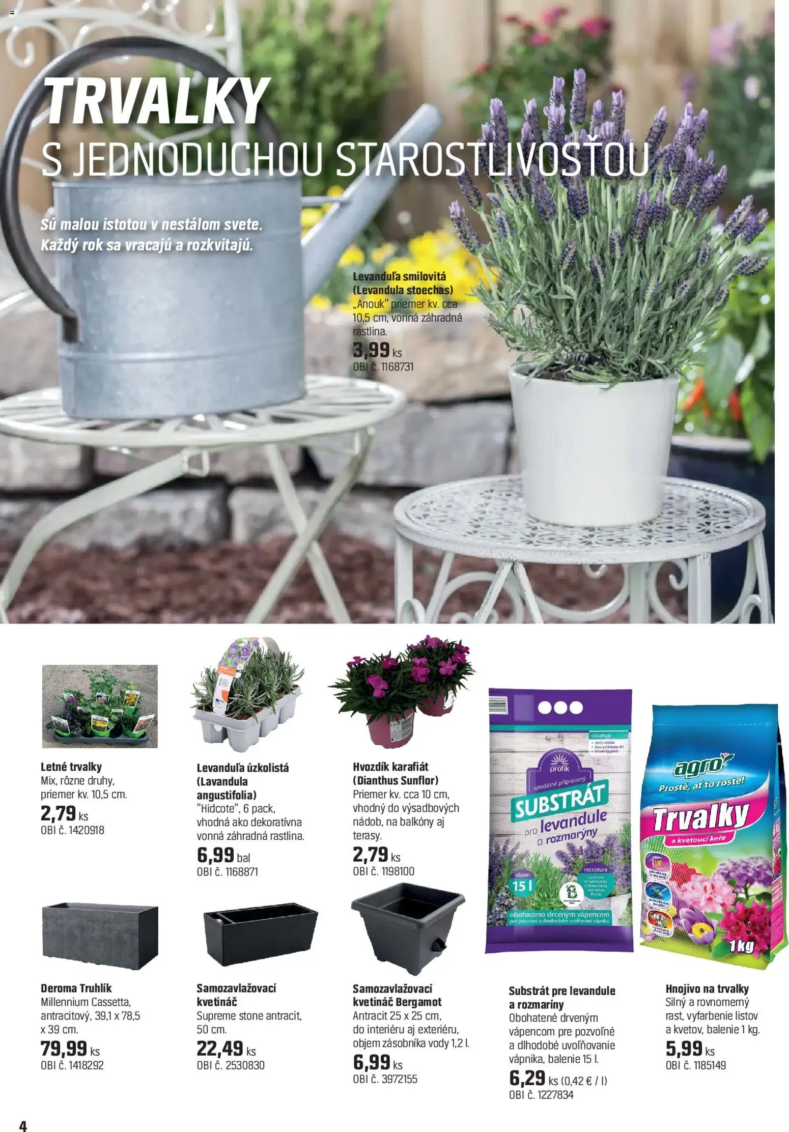 Nové OBI akcie – leták je platný od 15.04.2026 | Strana: 4 | Produkty: Kvetináč, Substrát