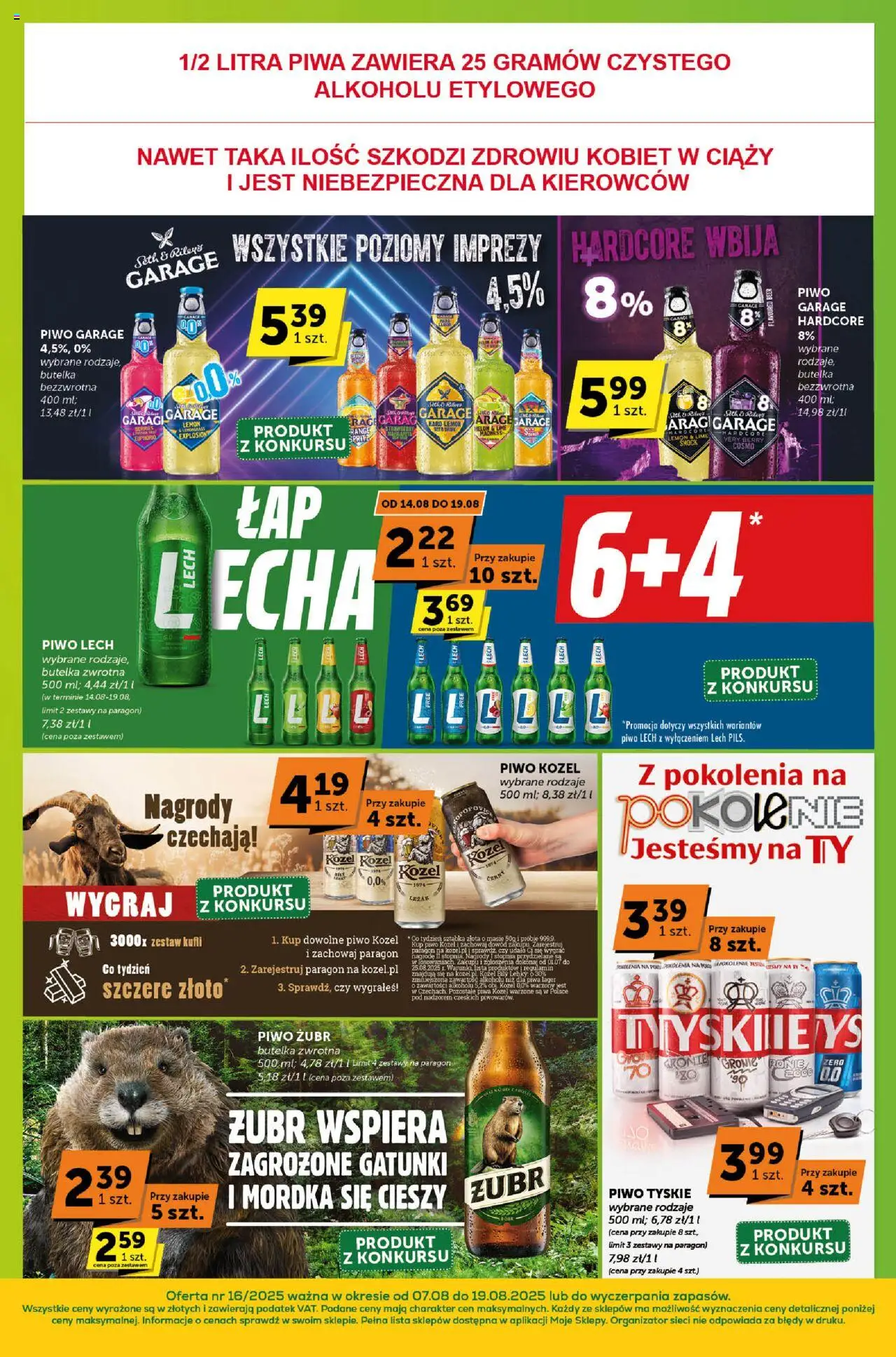 Groszek Gazetka - Sprawdź, co więcej od 07.08.2025 | Strona: 9 | Produkty: Piwo żubr, Tyskie, Piwo, Piwo kozel