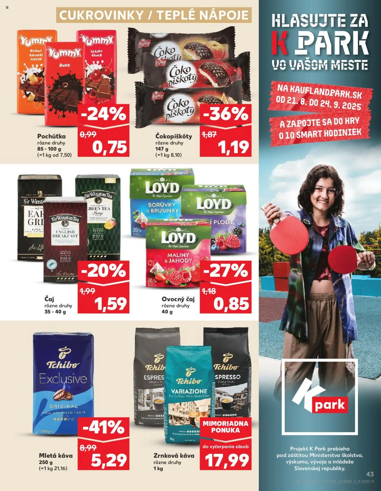 Nové Kaufland akcie – leták je platný od 21.08.2025 | Strana: 43 | Produkty: Káva, Čaj, Jahody, Mango