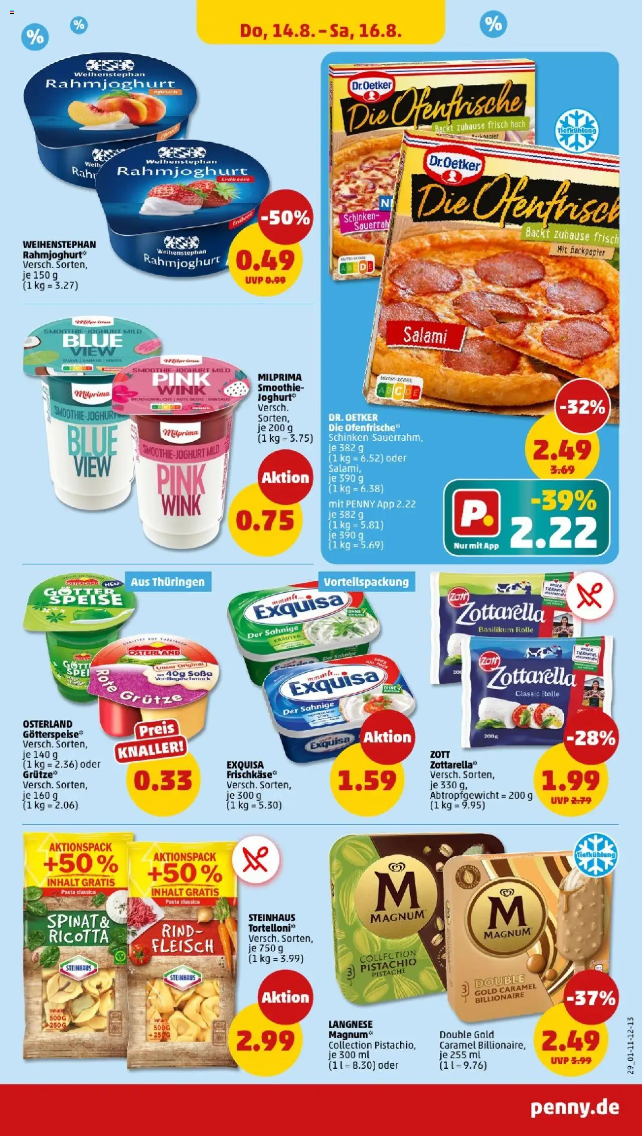 Penny - Mecklenburg-Vorpommern - gültig ab dem 11.08.2025 | Seite: 29 | Produkte: Joghurt, Exquisa, Salami, Fleisch