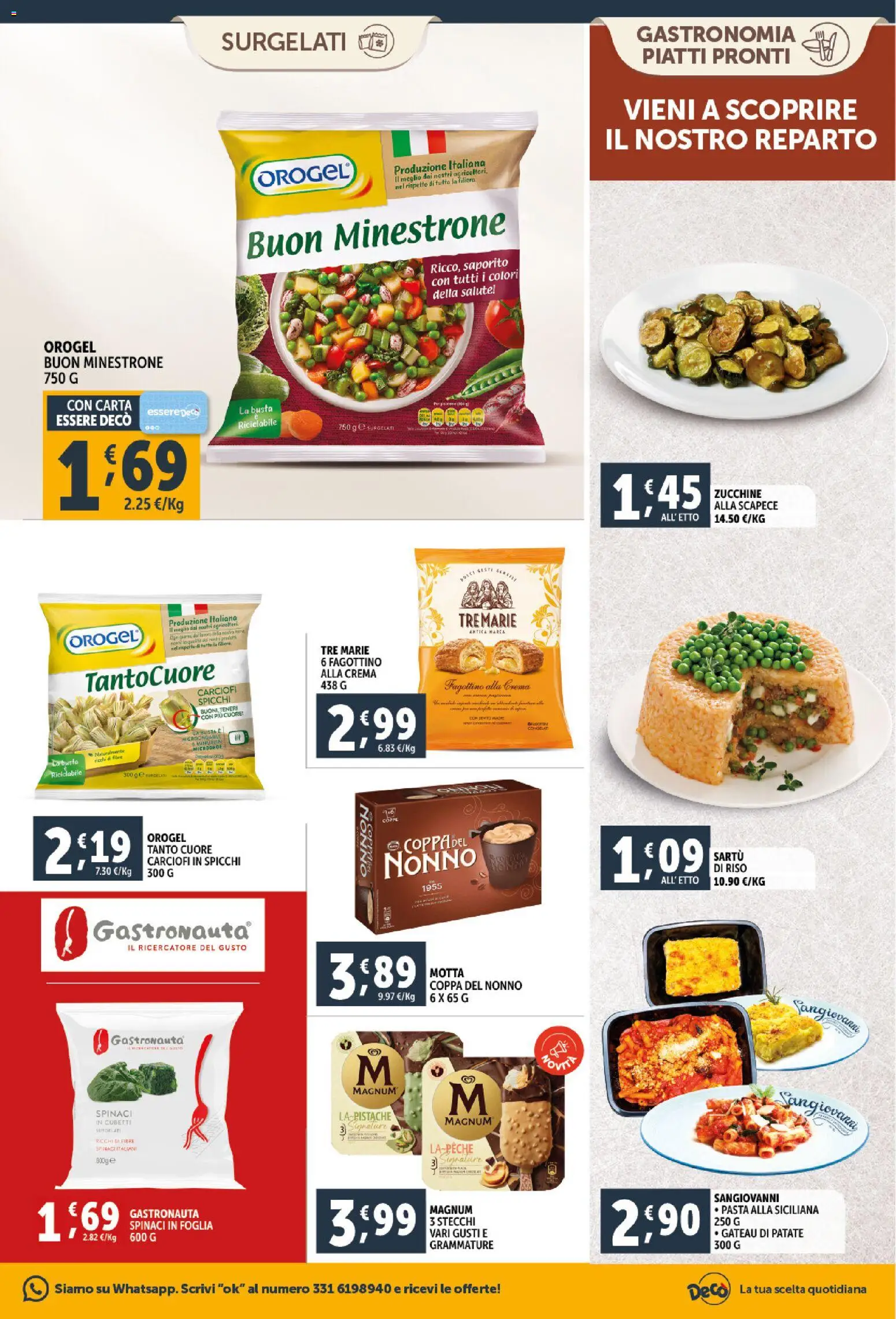 Volantino Decò del 06.03.2026 | Pagina: 9 | Prodotti: Minestrone, Pasta, Carciofi, Zucchine
