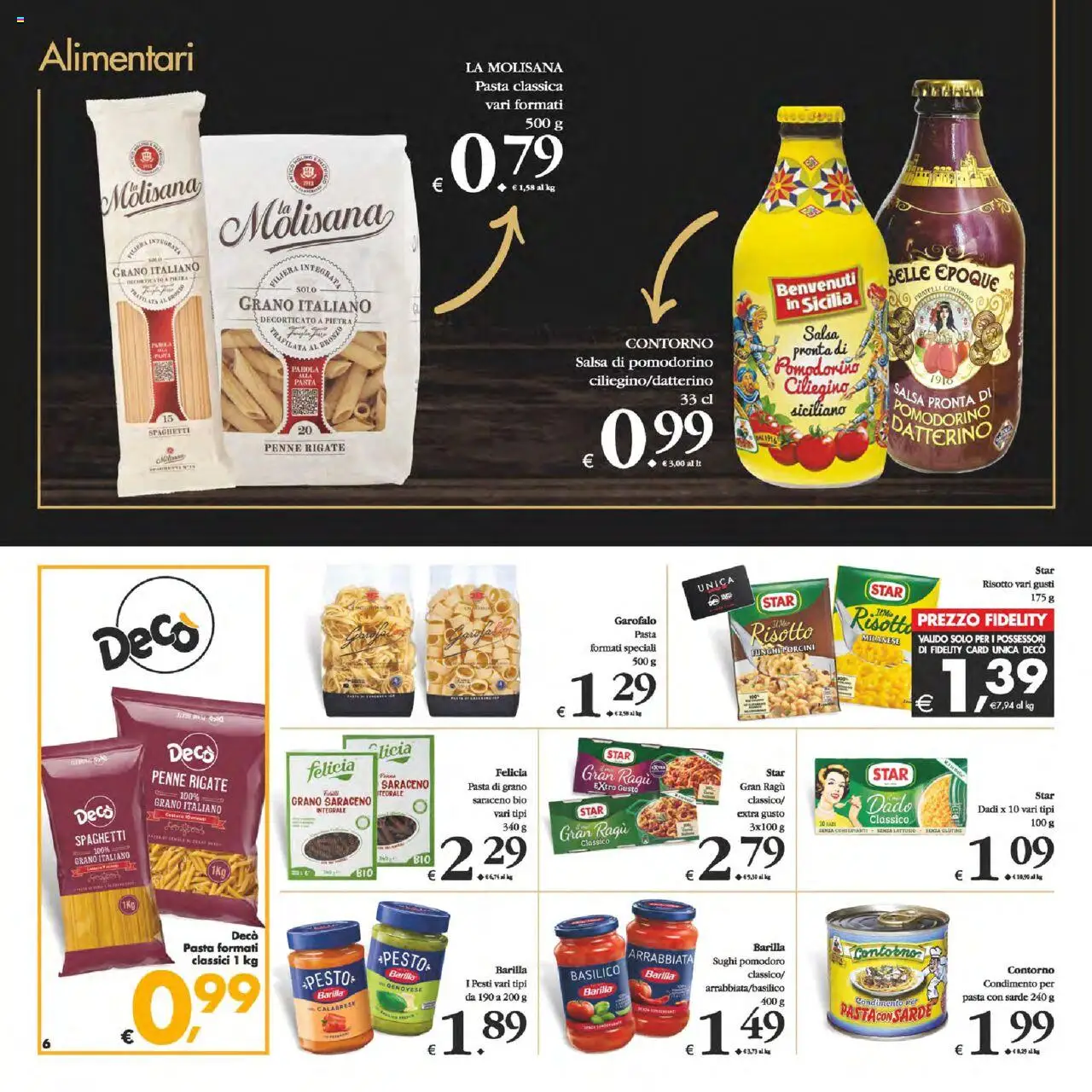 Volantino Decò del 12.09.2025 | Pagina: 6 | Prodotti: Pesto, Basilico, Ragú, Penne