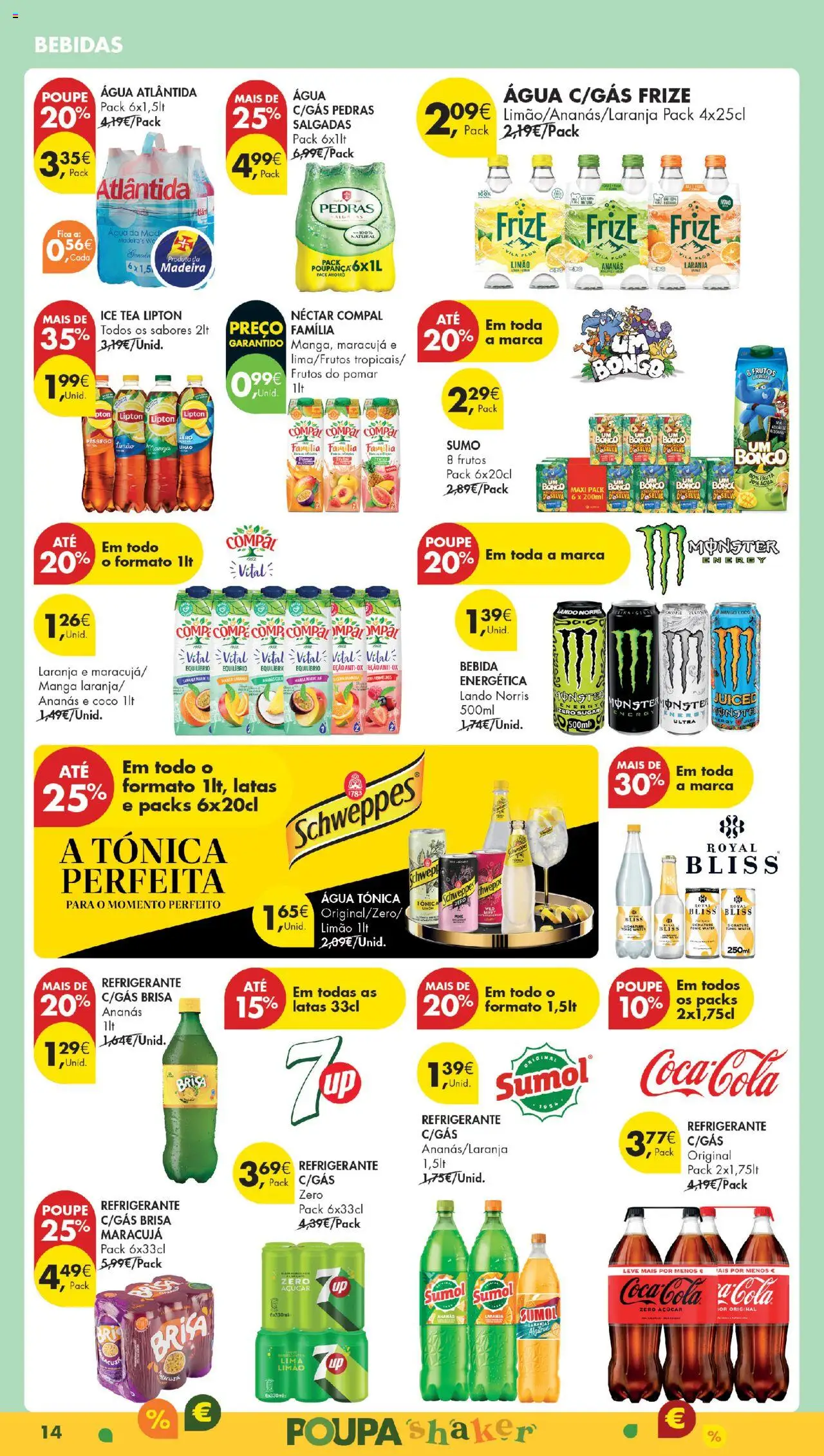 Pingo Doce Poupe Esta Semana Madeira │ válido de 19.08.2025 | Página: 14 | Produtos: Refrigerante, Sumo, Coca-cola, Bebida