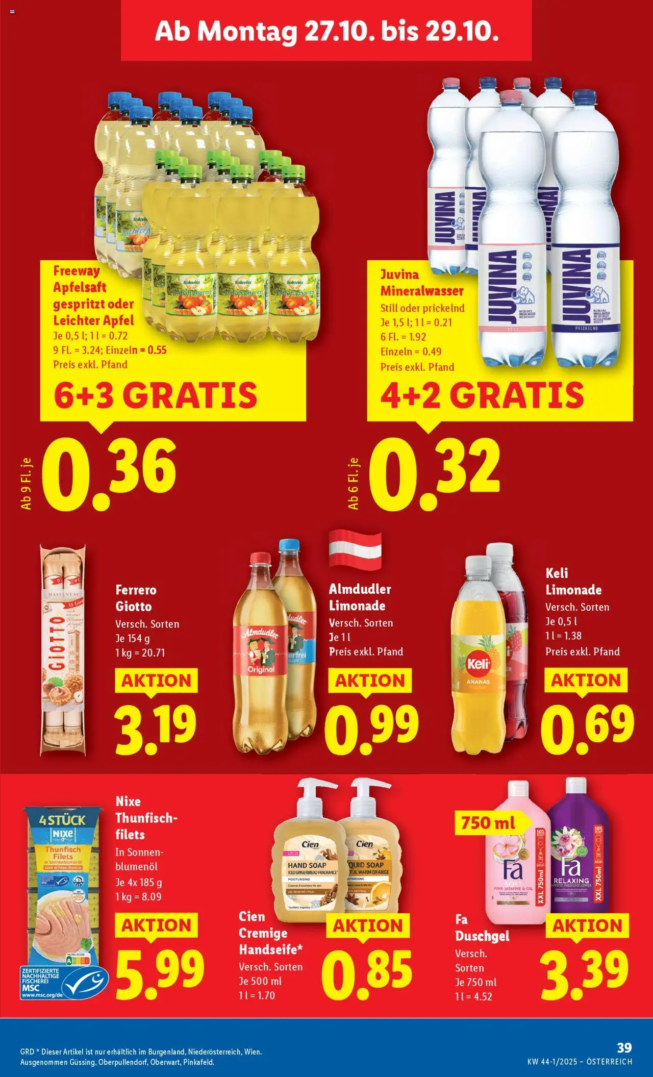 Lidl Flugblatt - Eisenstadt, Ebenfurth, Mattersburg gültig ab 23.10.2025 | Seite: 45 | Produkte: Planche de surf, Duschgel, Äpfel, Ananas