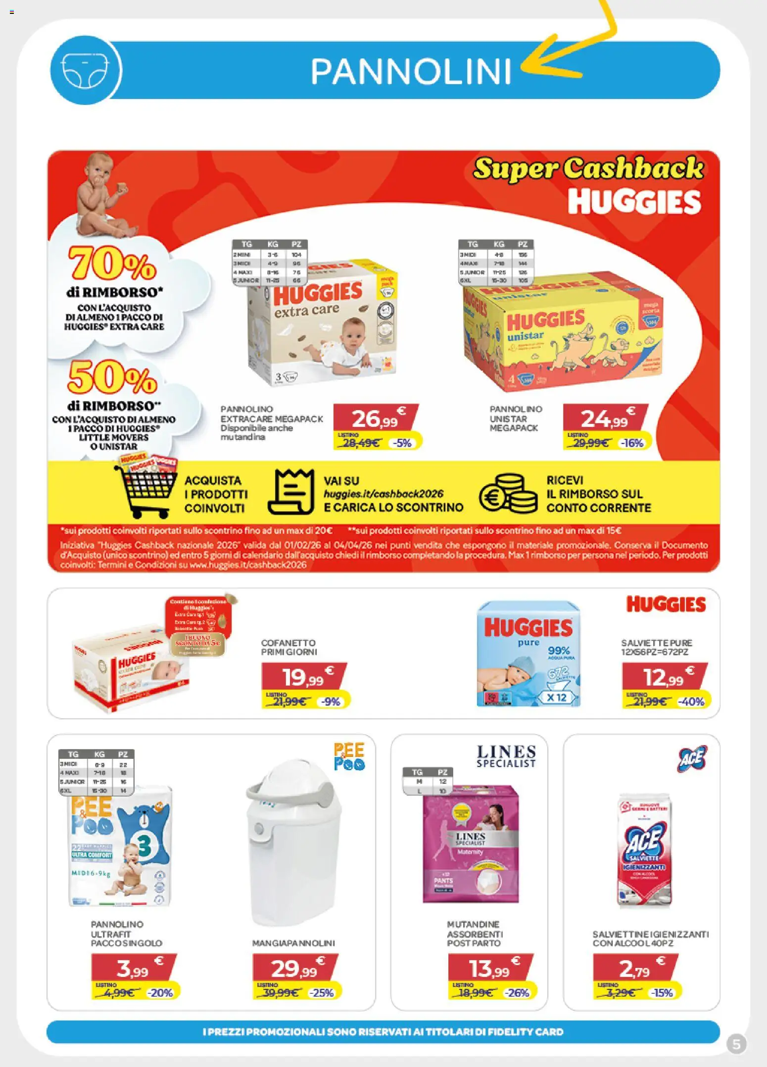 Volantino Bimbo store del 05.03.2026 | Pagina: 5 | Prodotti: Pannolini, Mutandine