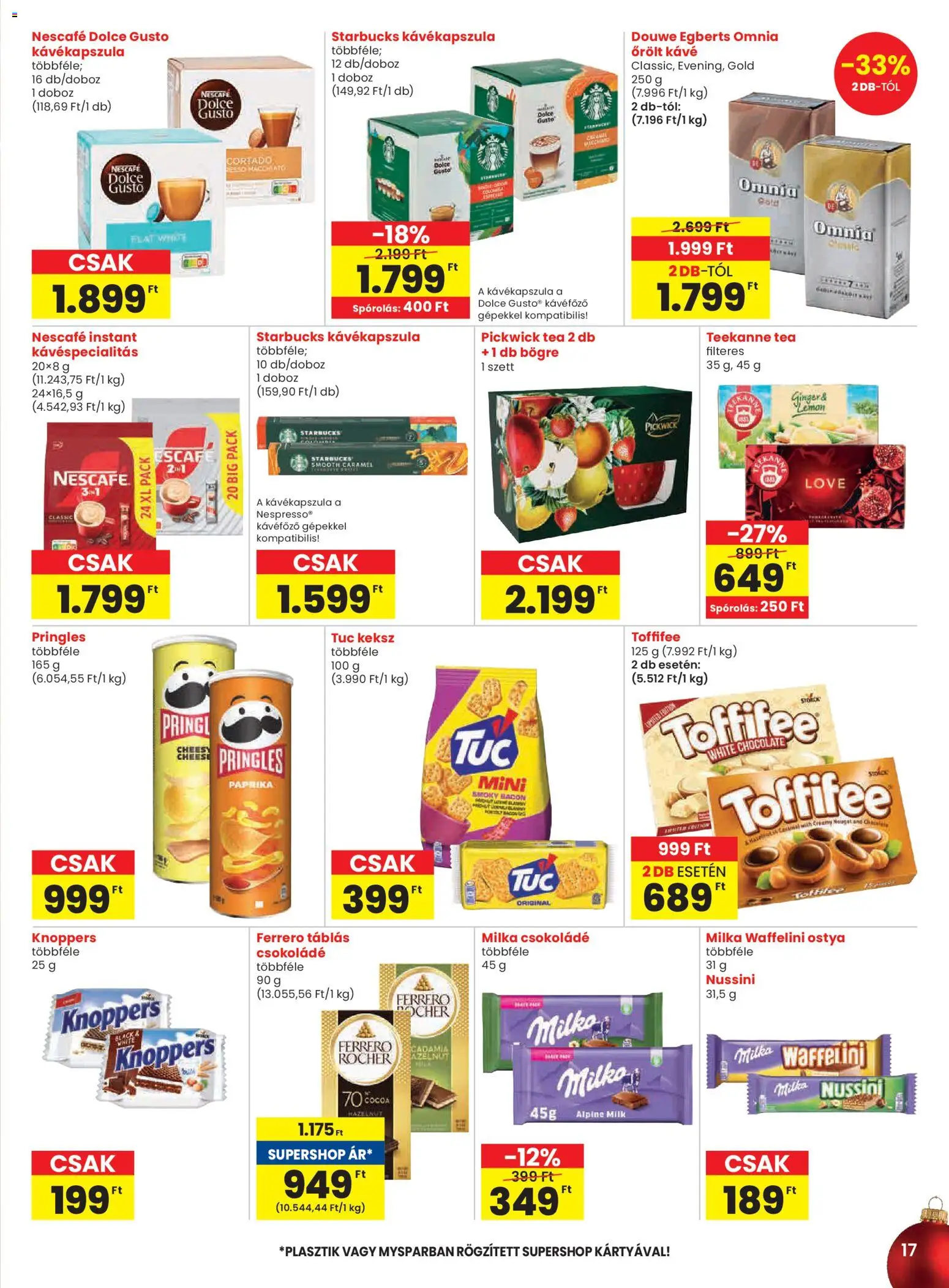 Spar akciós ujság - amely érvényes a következő dátumtól: 04.12.2025 | Oldal: 17 | Termékek: Kávékapszula, Kávéfőző, Bögre, Bacon