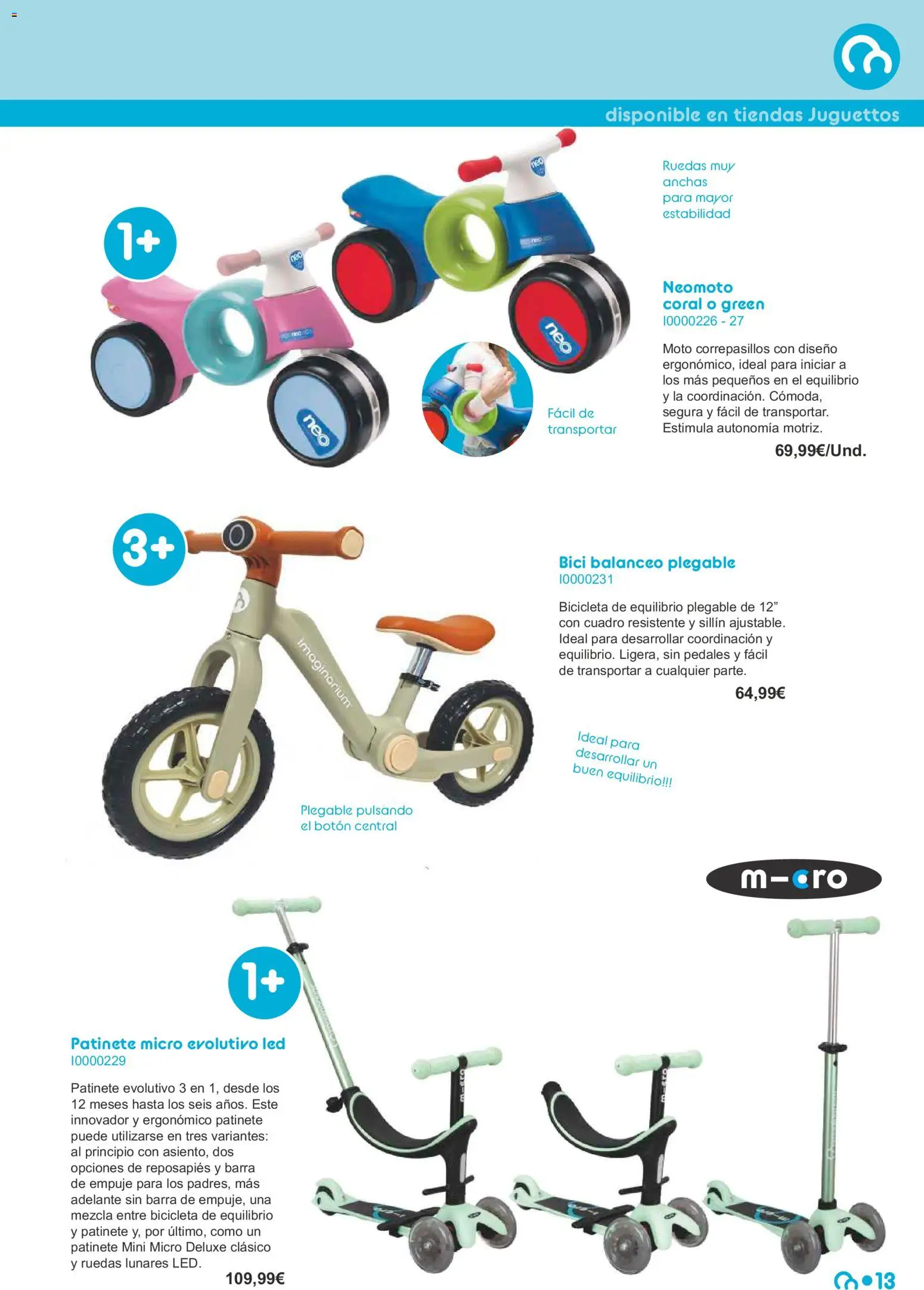 Juguettos catálogo Navidad │ válido desde el 27.10.2025 | Página: 13 | Productos: Bicicleta, Patinete, Reposapiés