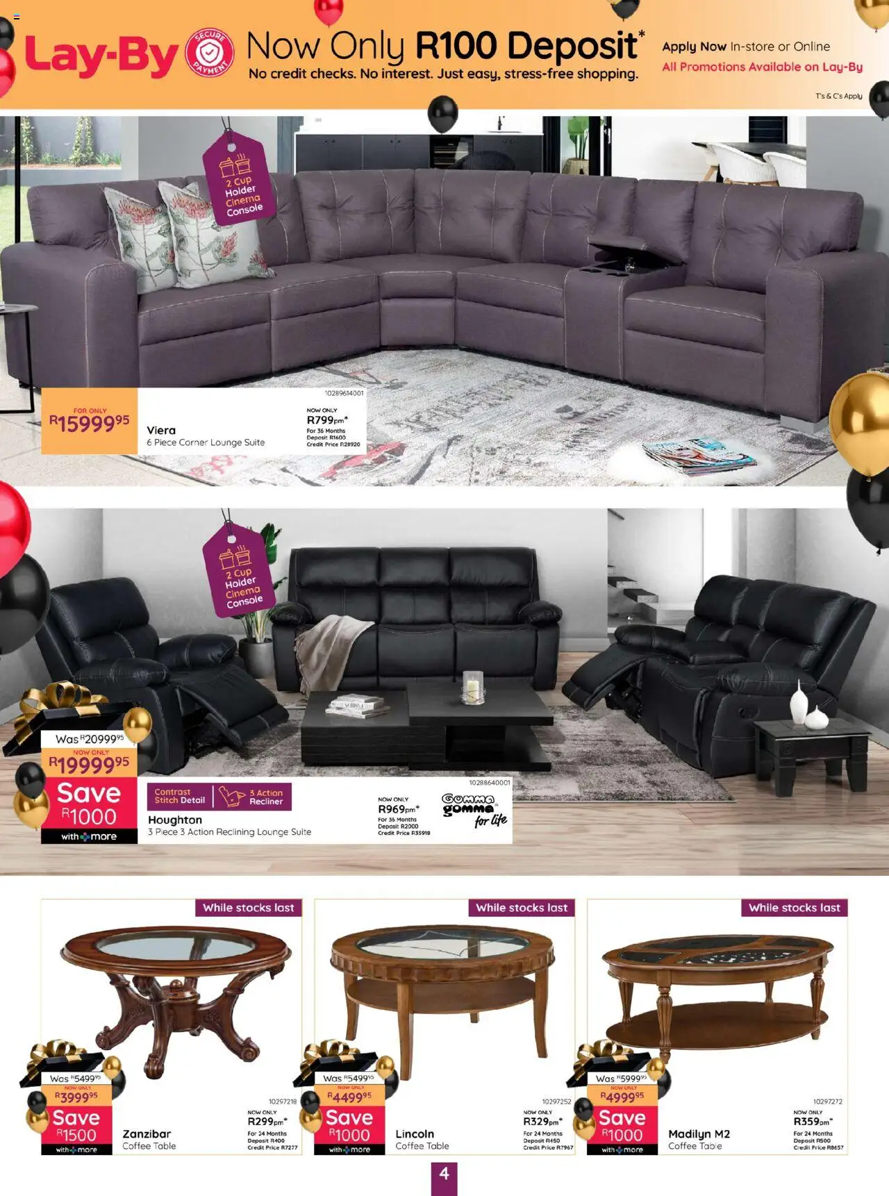 Bradlows Specials │ valid from 19.06.2025 | Page: 4 | Products: Coffee table, Table, Lounge suite, Coffee
