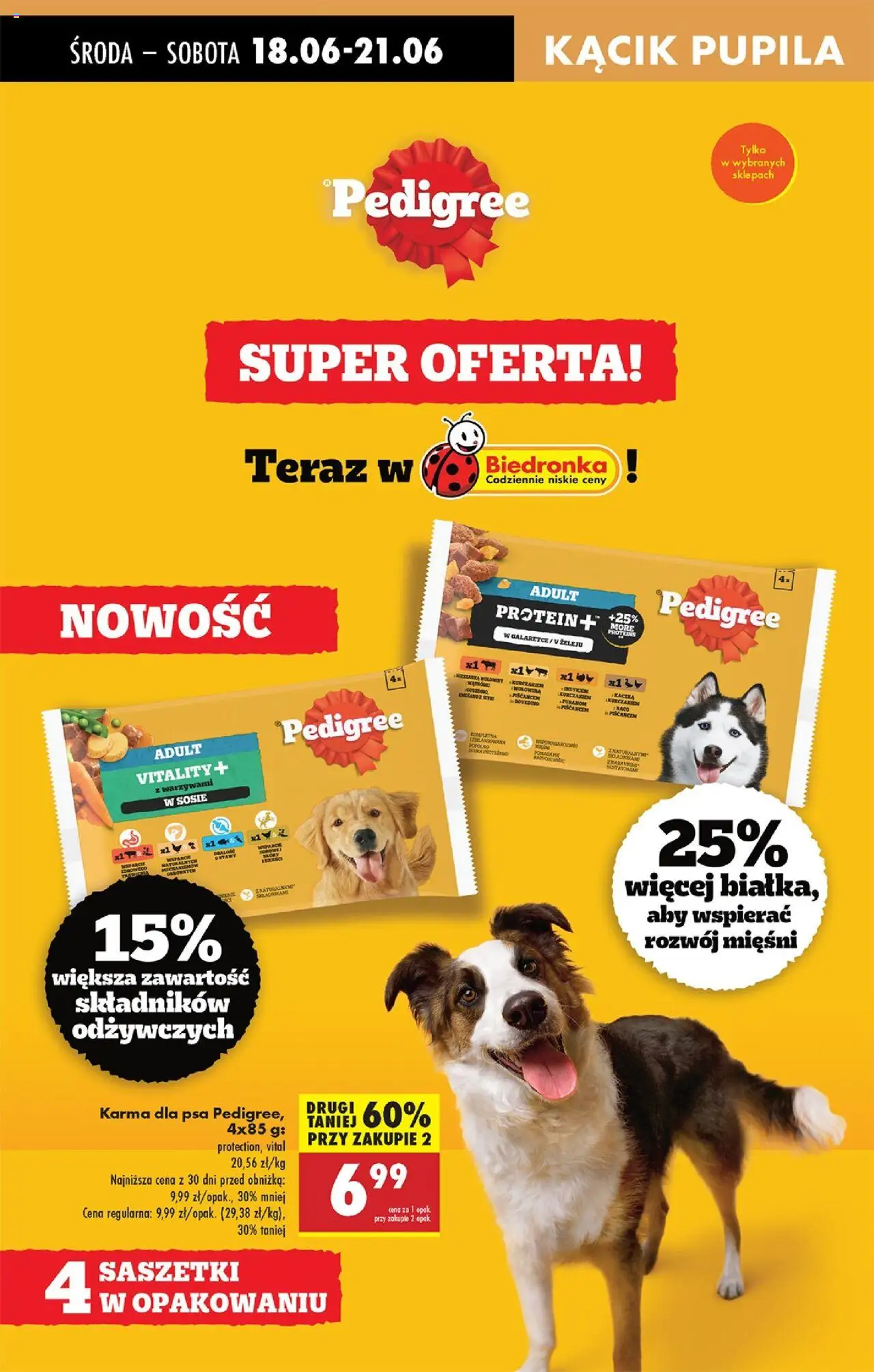 Biedronka gazetka - Oferta W tym tygodniu od 18.06.2025 | Strona: 70 | Produkty: Pedigree, Karma dla psa pedigree, Karma dla psa, Wołowina
