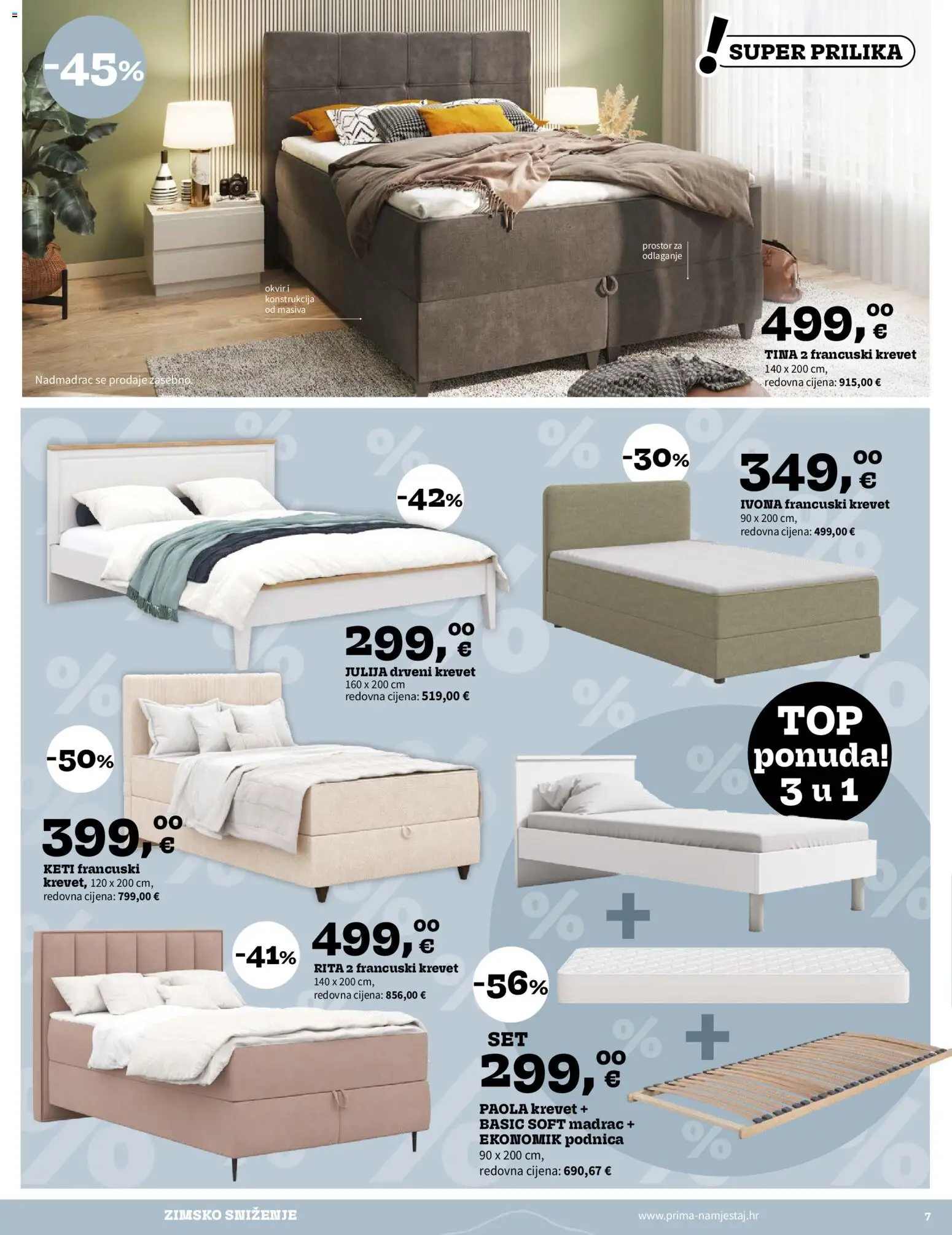 Prima katalog | vrijedi od 29.12.2025 | Stranica: 7 | Proizvodi: Krevet, Madrac, Nadmadrac, Francuski krevet