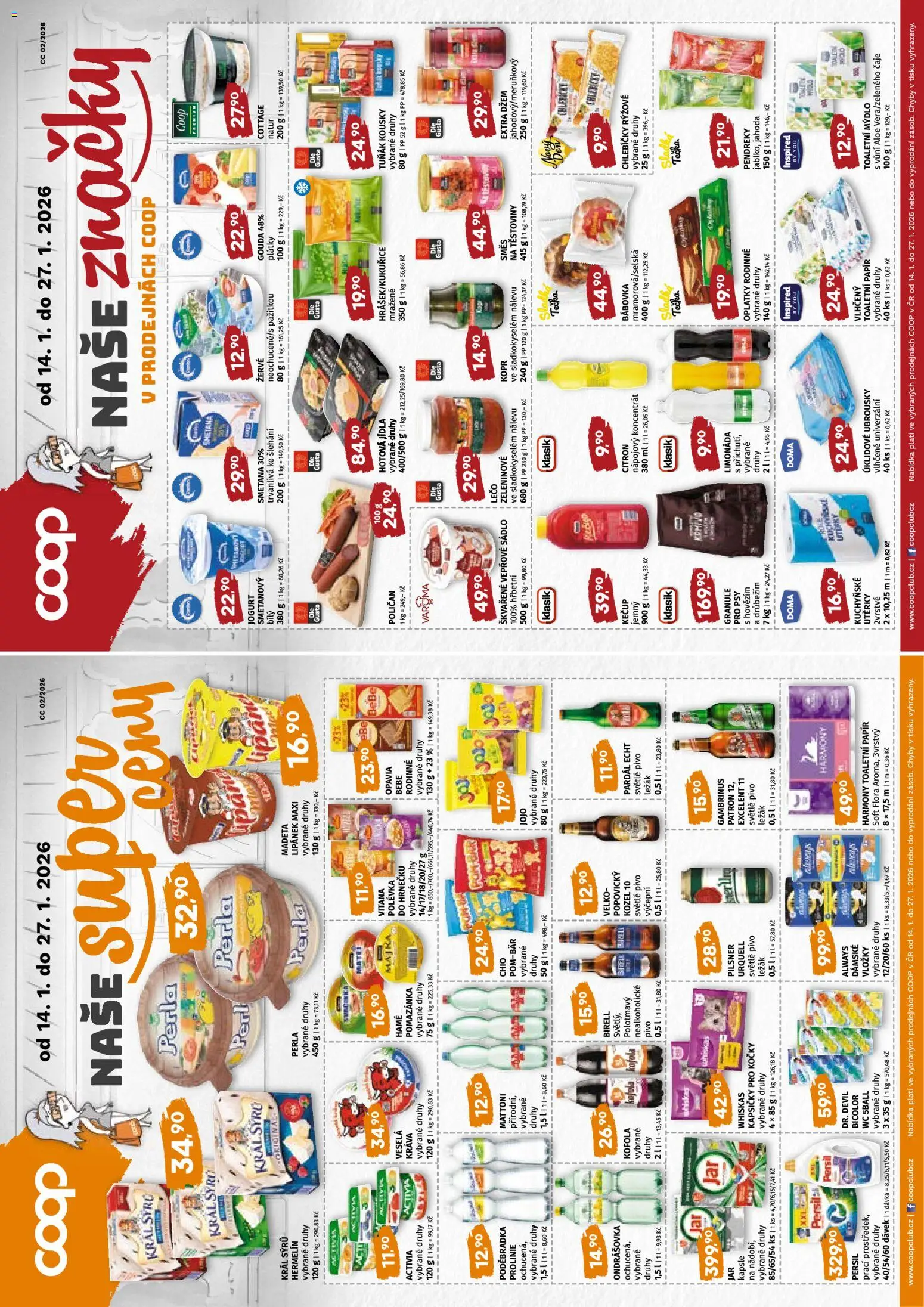 Coop leták - Západočeský region od 14.01.2026 | Strana: 4 | Produkty: Pardál, Kapsičky pro kočky, Poděbradka, Oplatky