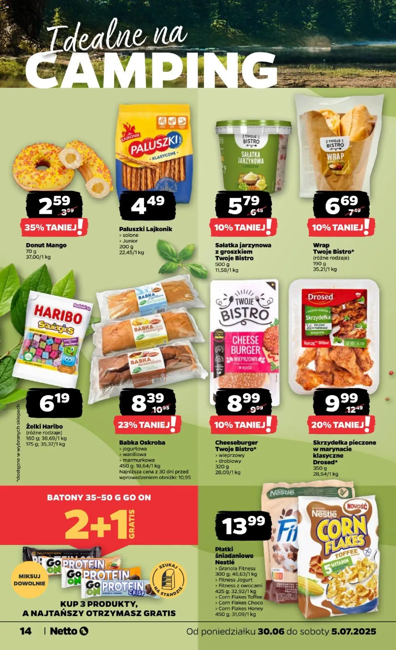 Netto gazetka - Spożywcza od 30.06.2025 | Strona: 14 | Produkty: Płatki śniadaniowe, Żelki, Płatki, Cheeseburger