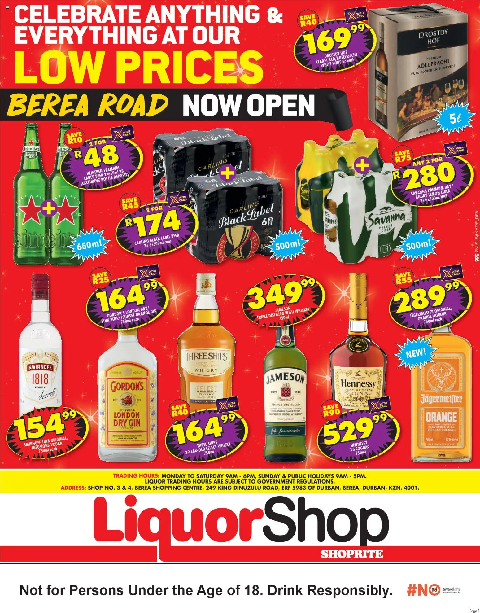 New Shoprite catalogue – valid from 23.10.2025 | Page: 1 | Products: Cider, Wine, Lemon, Ensalada de quino