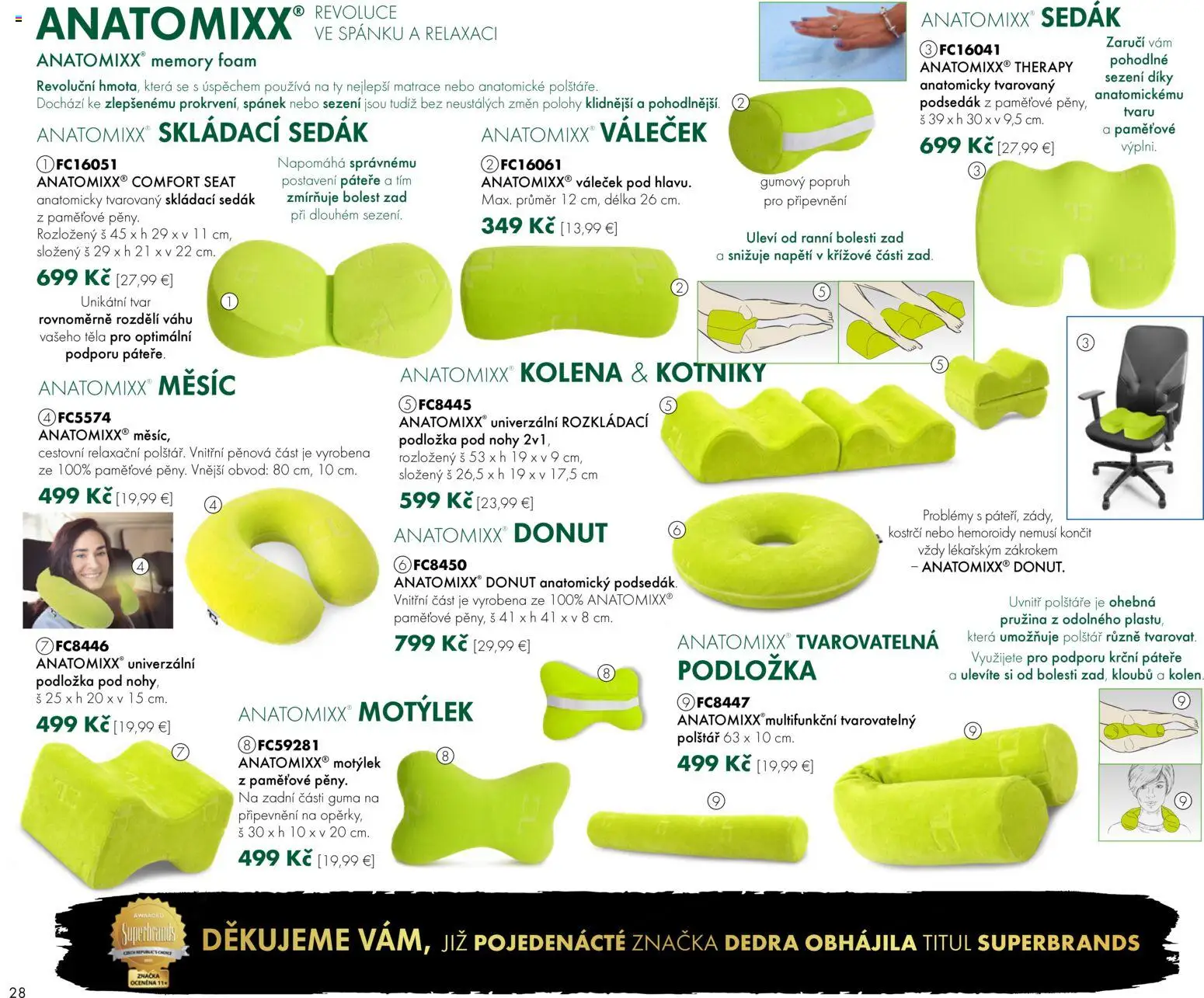 Nové Dedra akcie – leták je platný od 01.01.2026 | Strana: 28 | Produkty: Matrace, Donut