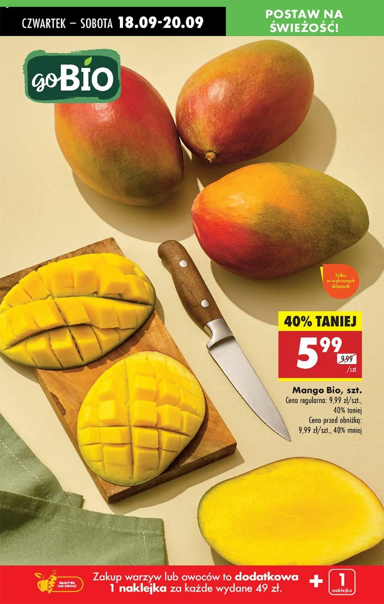 Biedronka gazetka - Oferta w tym tygodniu od 18.09.2025 | Strona: 24 | Produkty: Mango, Warzywa, Owoce