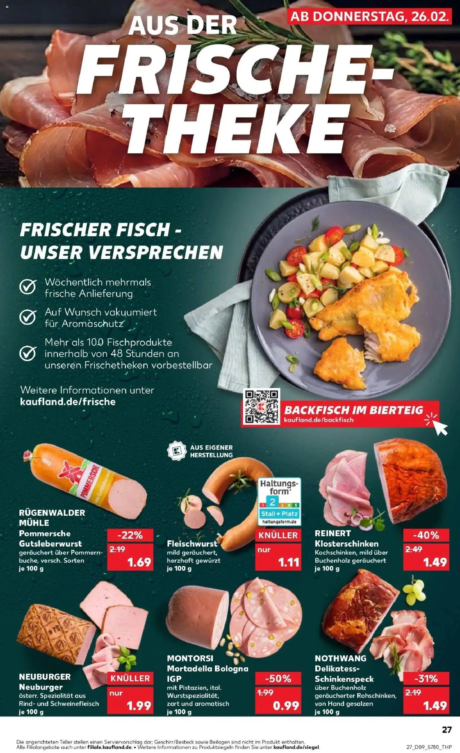 Kaufland prospekt Dossenheim	 – gültig ab 26.02.2026 | Seite: 27 | Produkte: Mühle, Theke, Fisch, Schweinefleisch