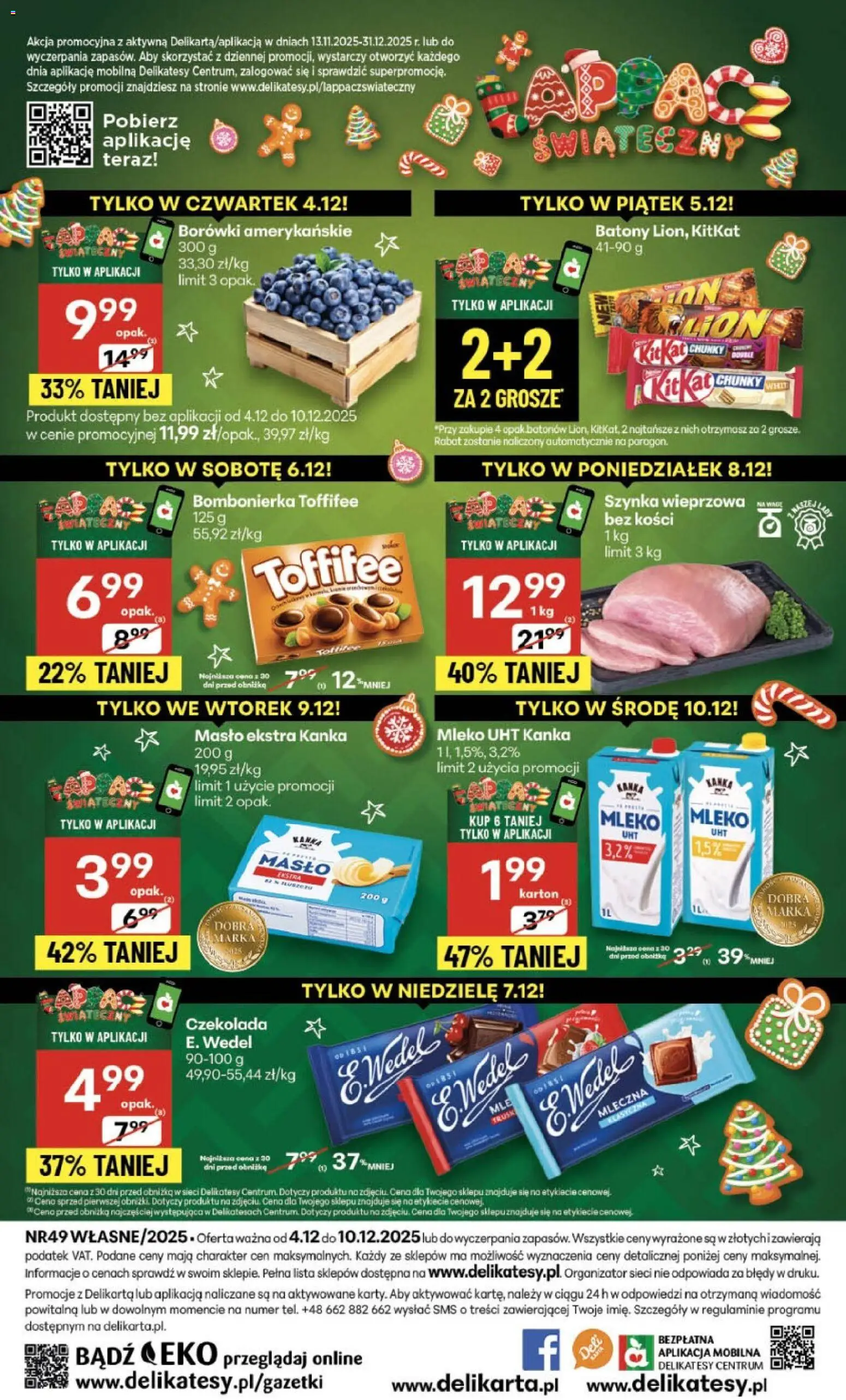 Delikatesy Centrum Gazetka - Sklepy Własne od 04.12.2025 | Strona: 40 | Produkty: Szynka wieprzowa, Toffifee, Masło, Czekolada
