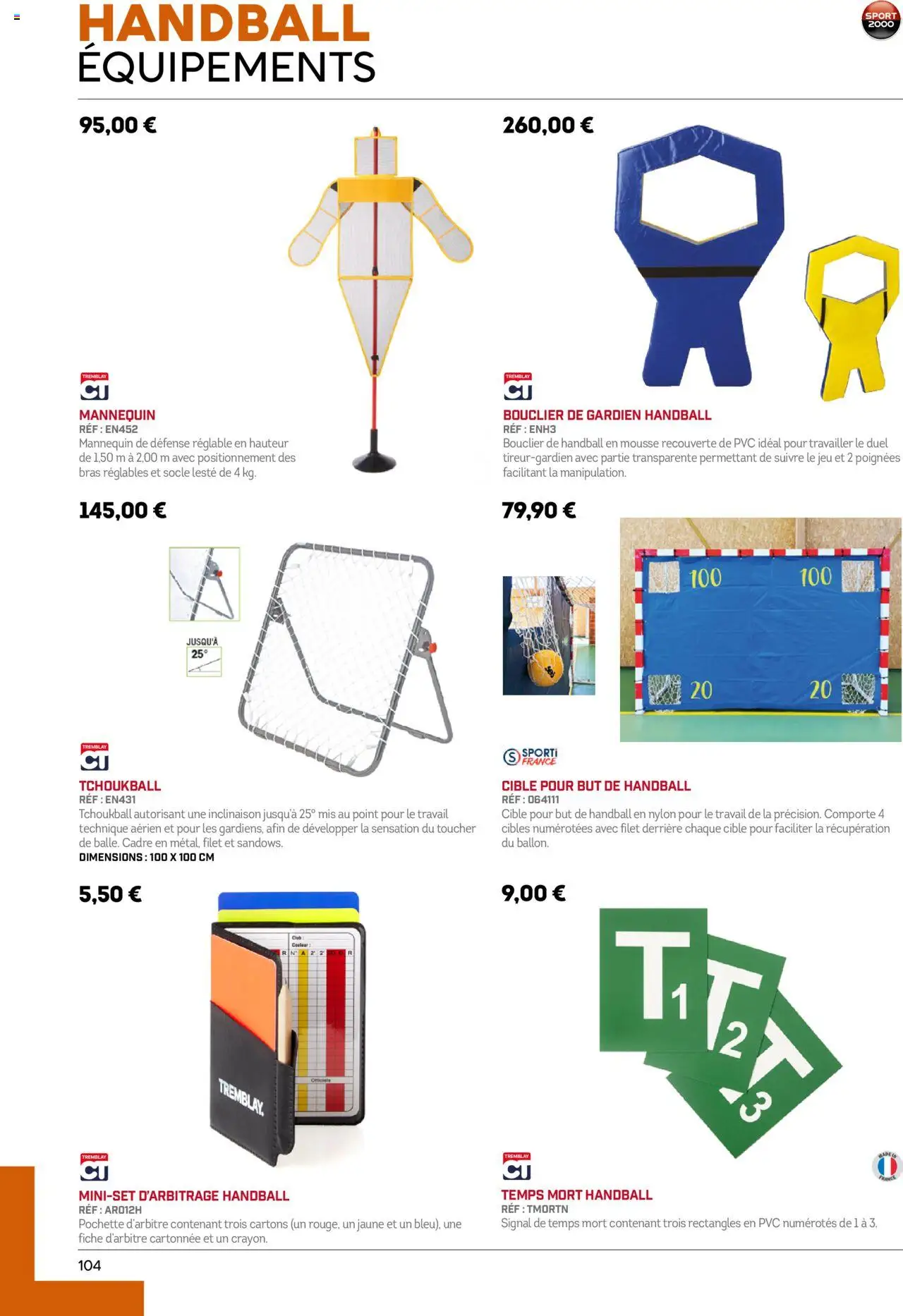  | Page: 104 | Produits: Cibles, Mousse, Poignées, Cadre