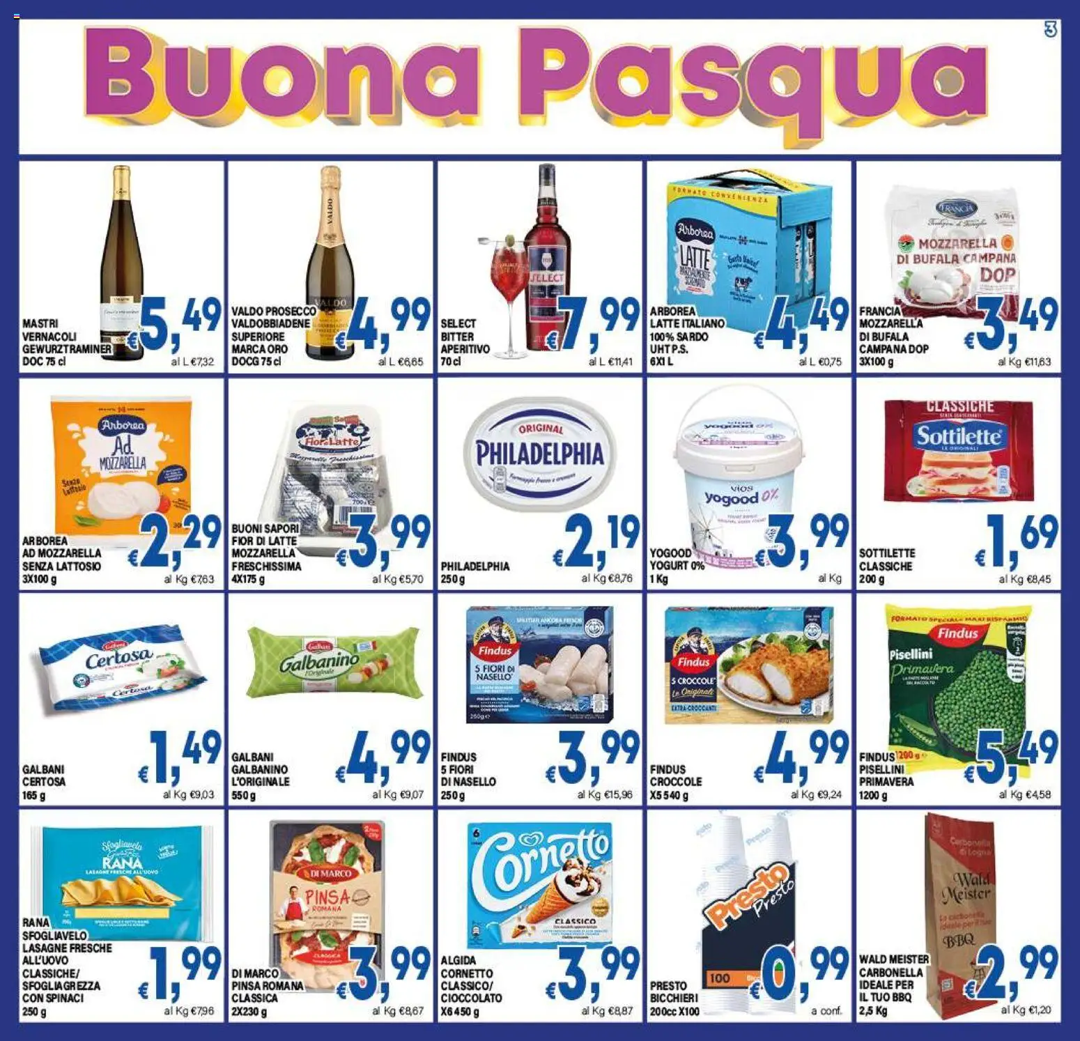 Volantino DEM del 27.03.2026 | Pagina: 3 | Prodotti: Yogurt, Prosecco, Mozzarella, Nasello