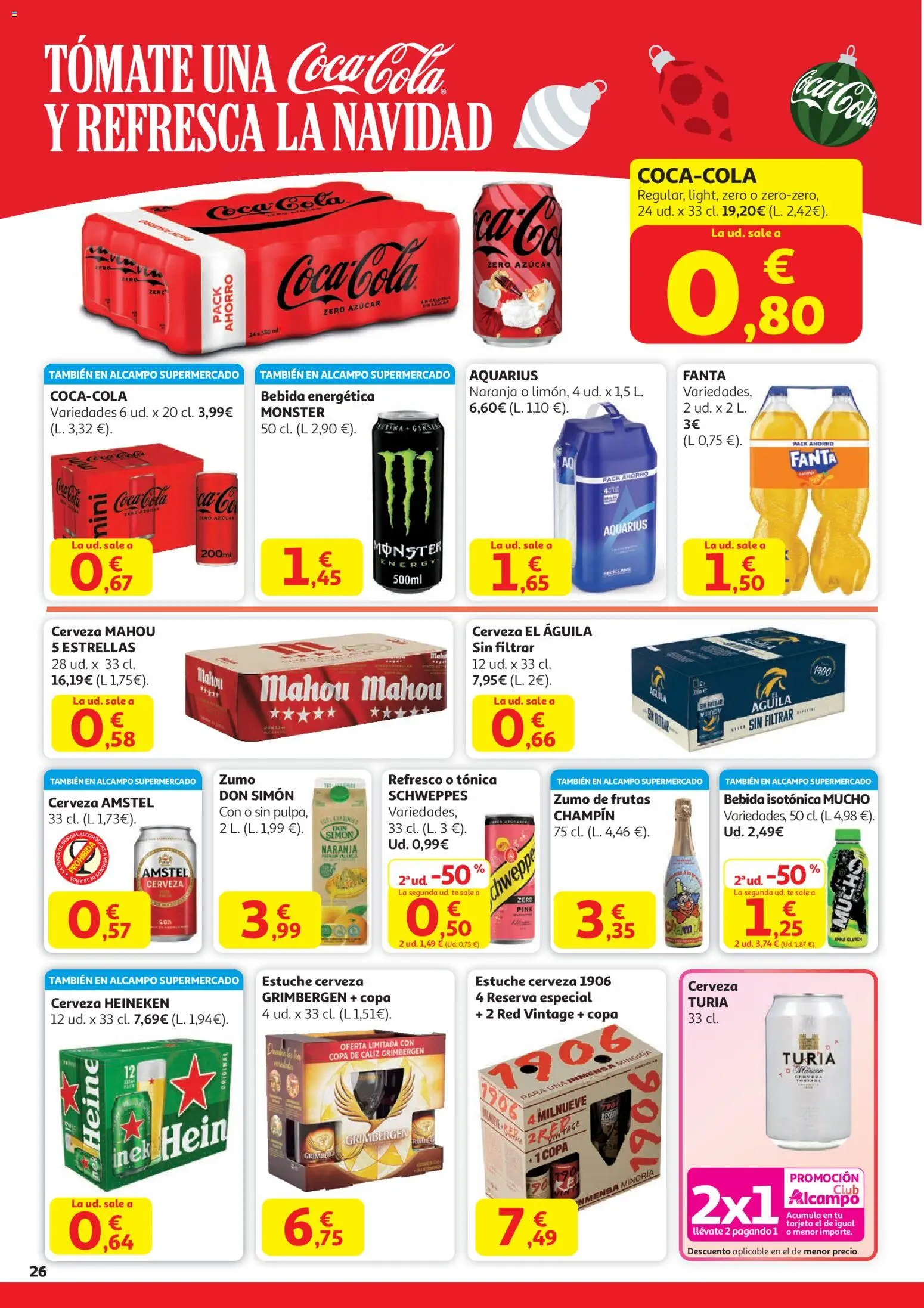 Alcampo - HP Unico │ válido desde el 11.12.2025 | Página: 26 | Productos: Cerveza, Ροζ πιπέρι, Té, Σπανάκι