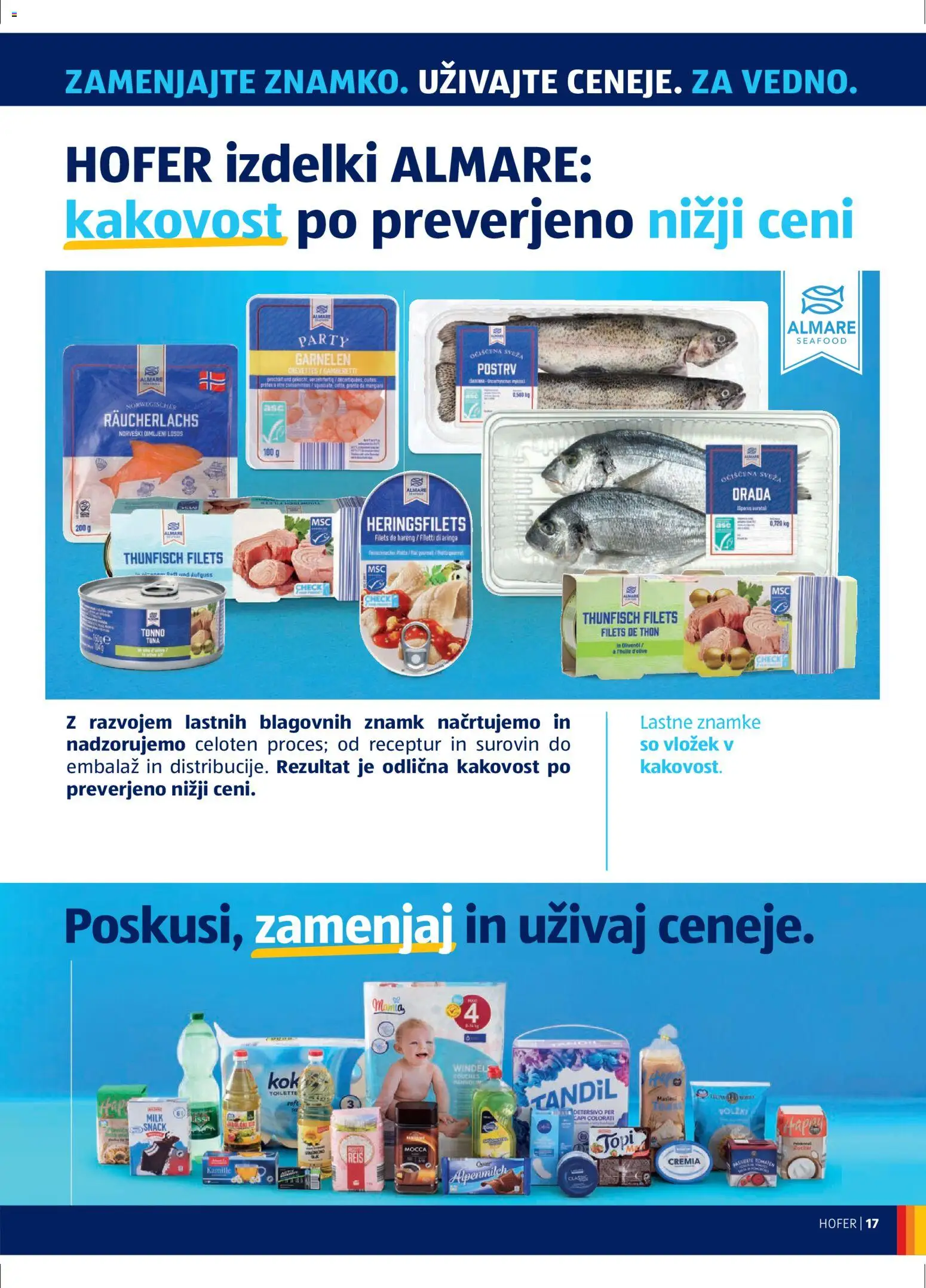Hofer SI katalog | vrijedi od 29.04.2026 | Stranica: 17 | Proizvodi: Dimljeni losos, Losos, Tuna