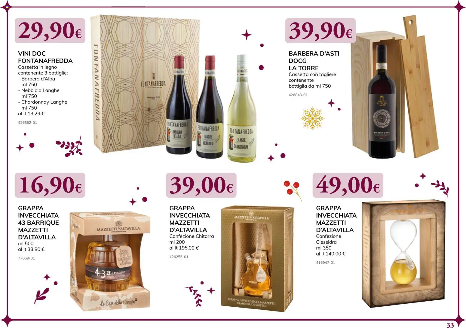 Volantino Basko del 24.11.2025 | Pagina: 33 | Prodotti: Tagliere, Bottiglia, Grappa