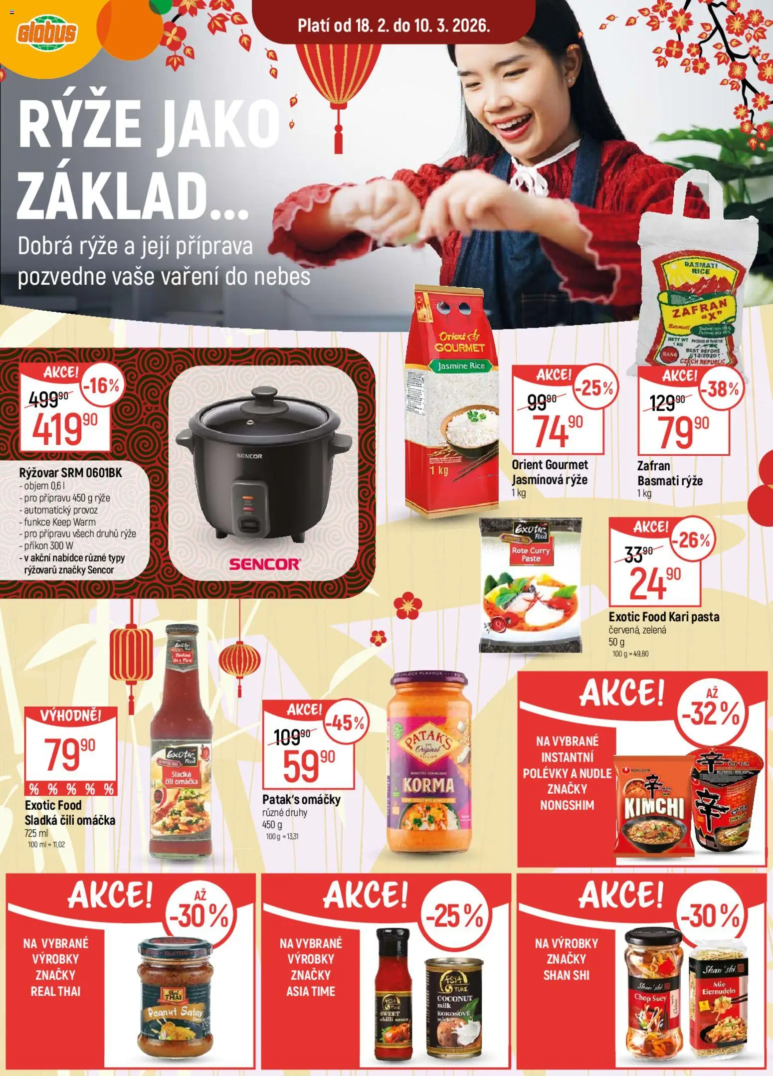 Globus leták od 18.02.2026 | Strana: 13 | Produkty: Gourmet, Kimchi, Basmati, Nudle