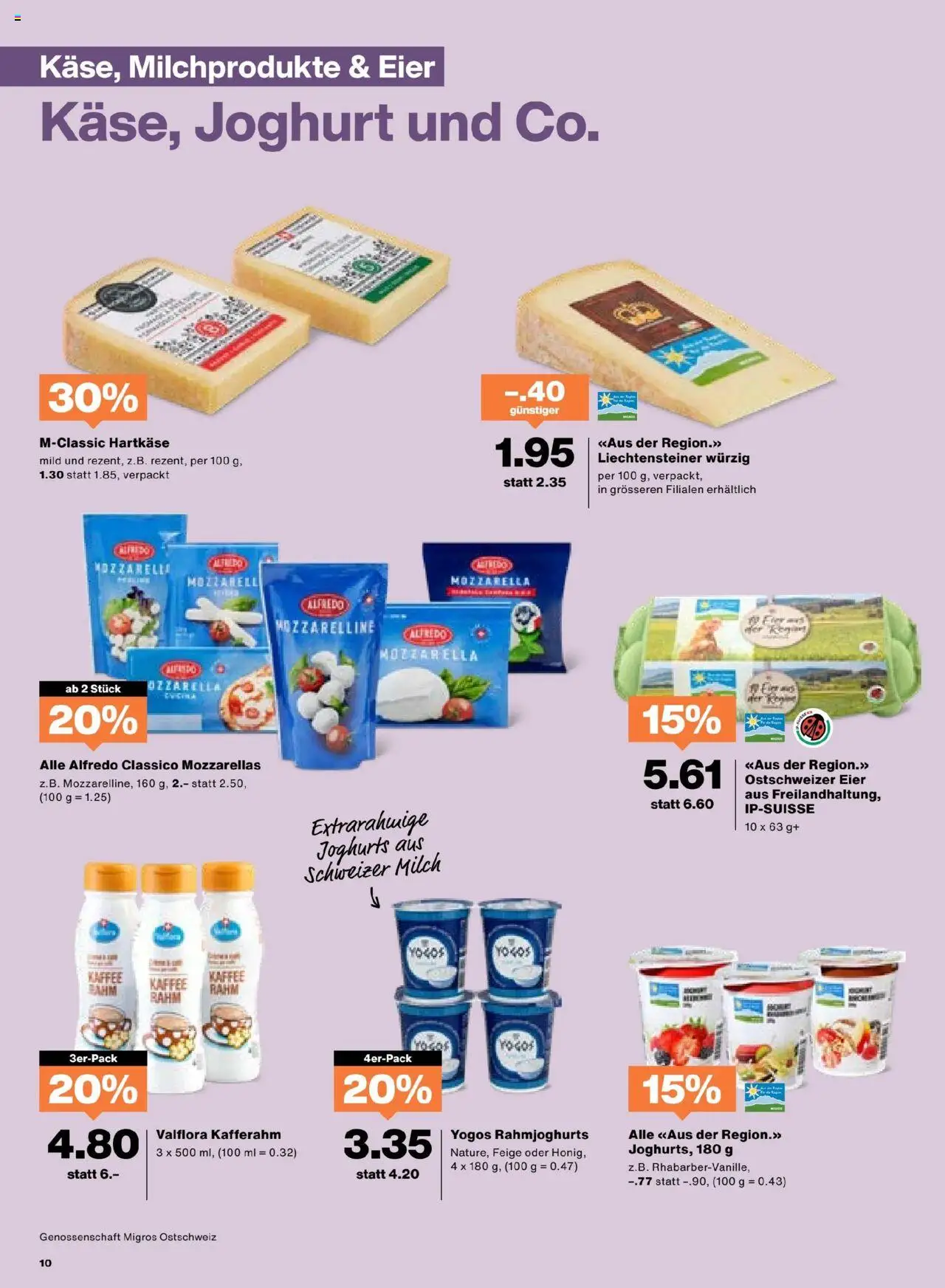 Migros Aktionen ab 10.06.2025 | Seite: 10 | Produkte: Milch, Joghurt, Eier, Kaffee